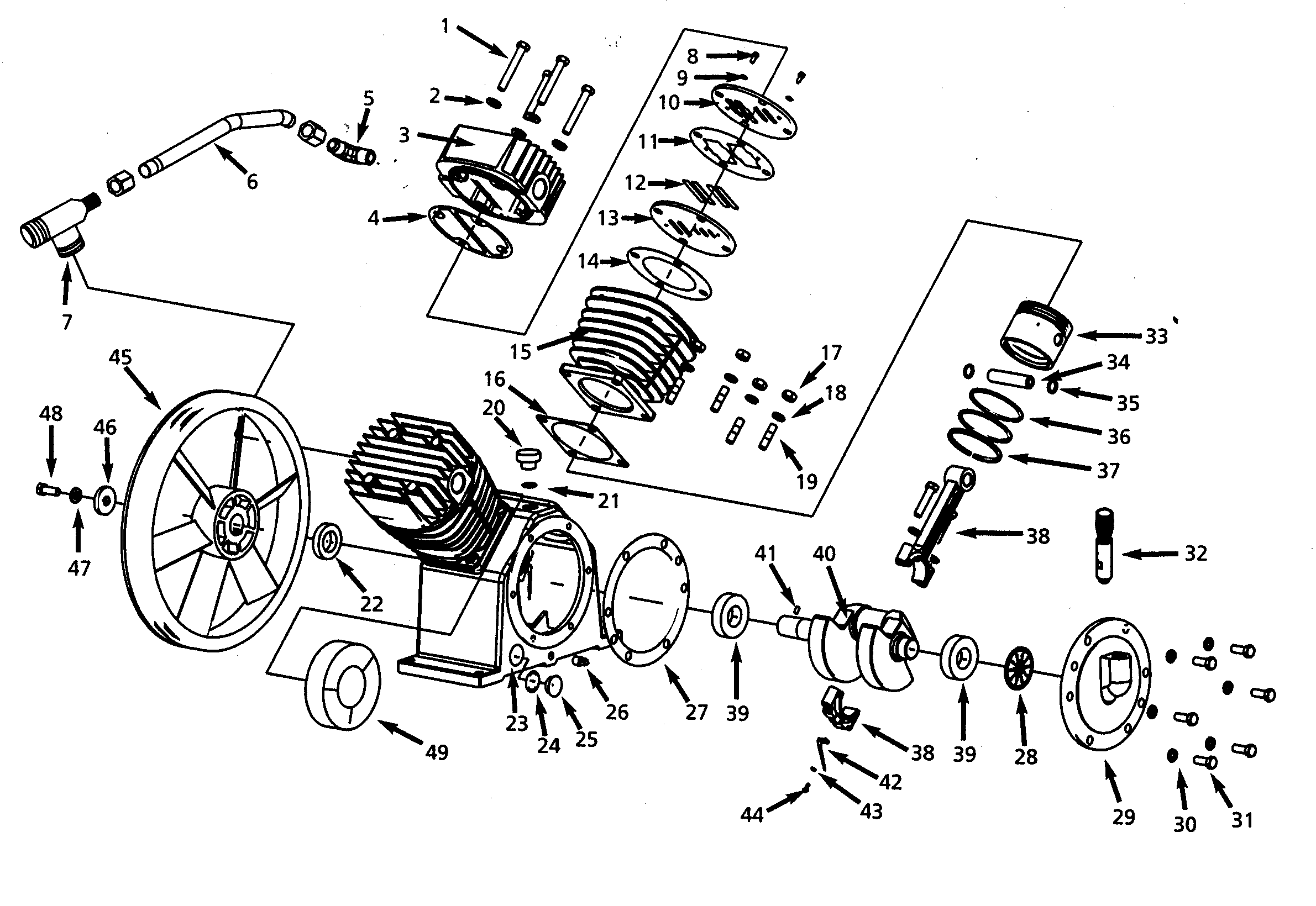 Campbell Hausfeld DP4615 pump assy diagram