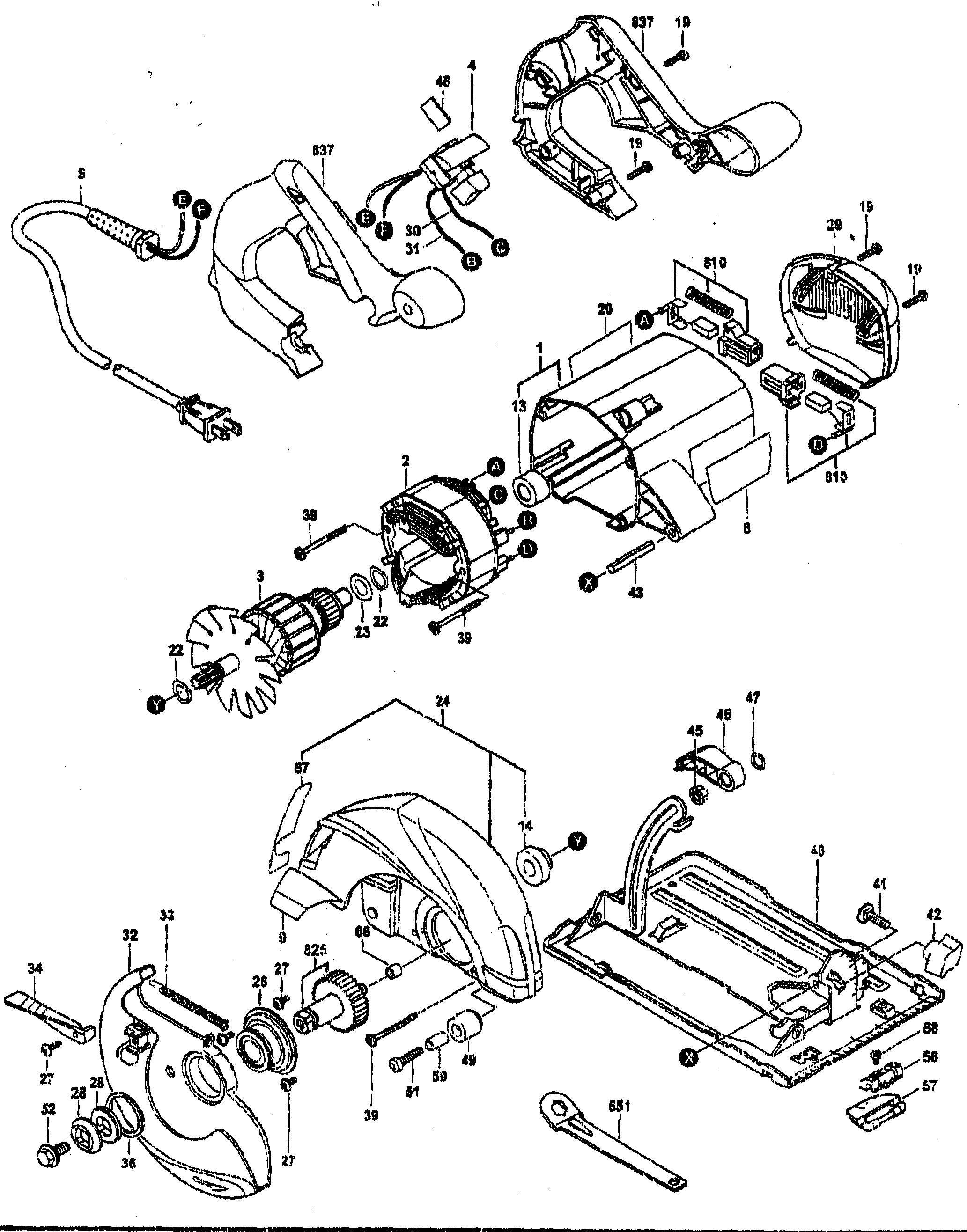 Skil 5450 housing assy diagram