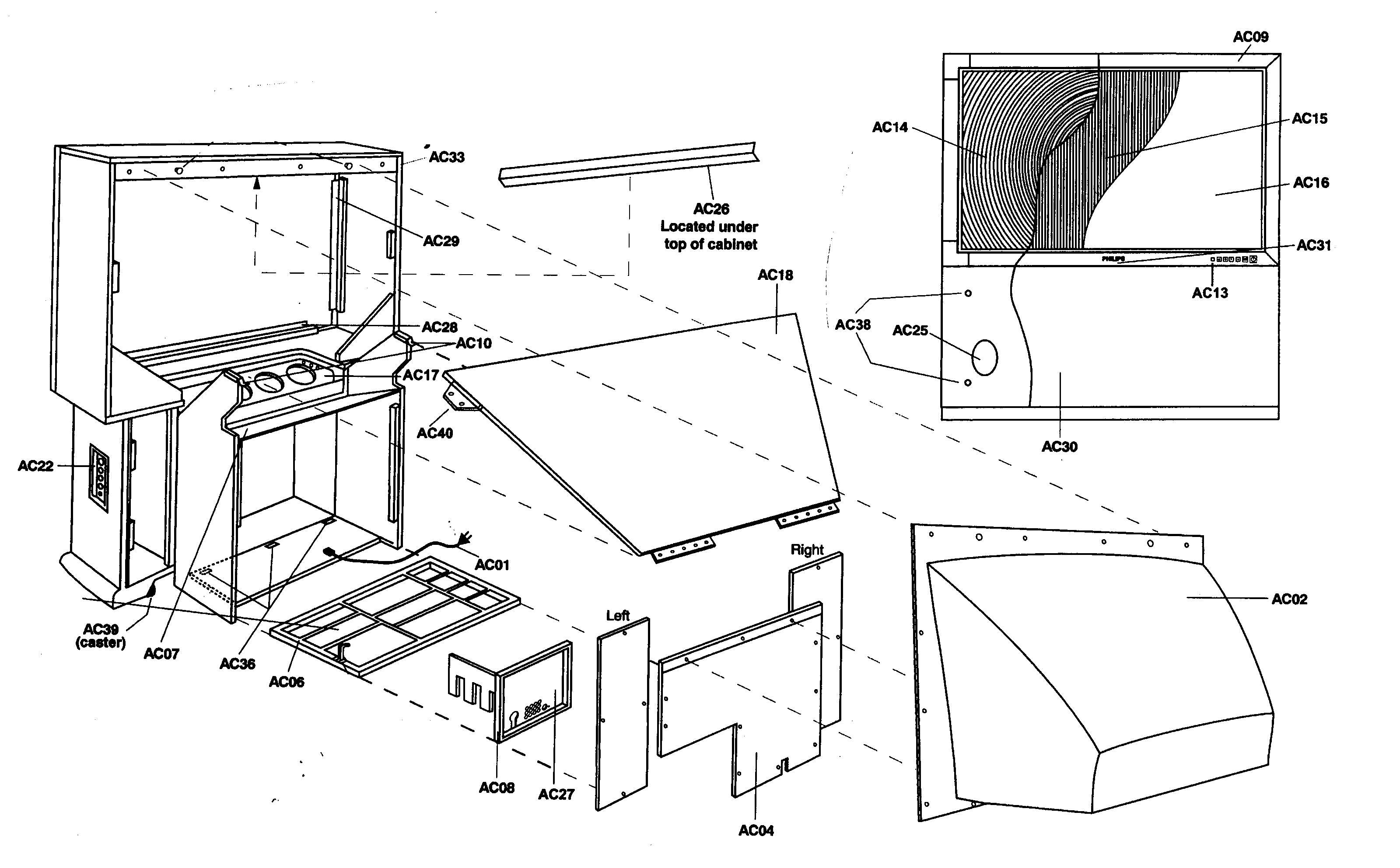 Magnavox 51PP9363H17 cabinet parts diagram