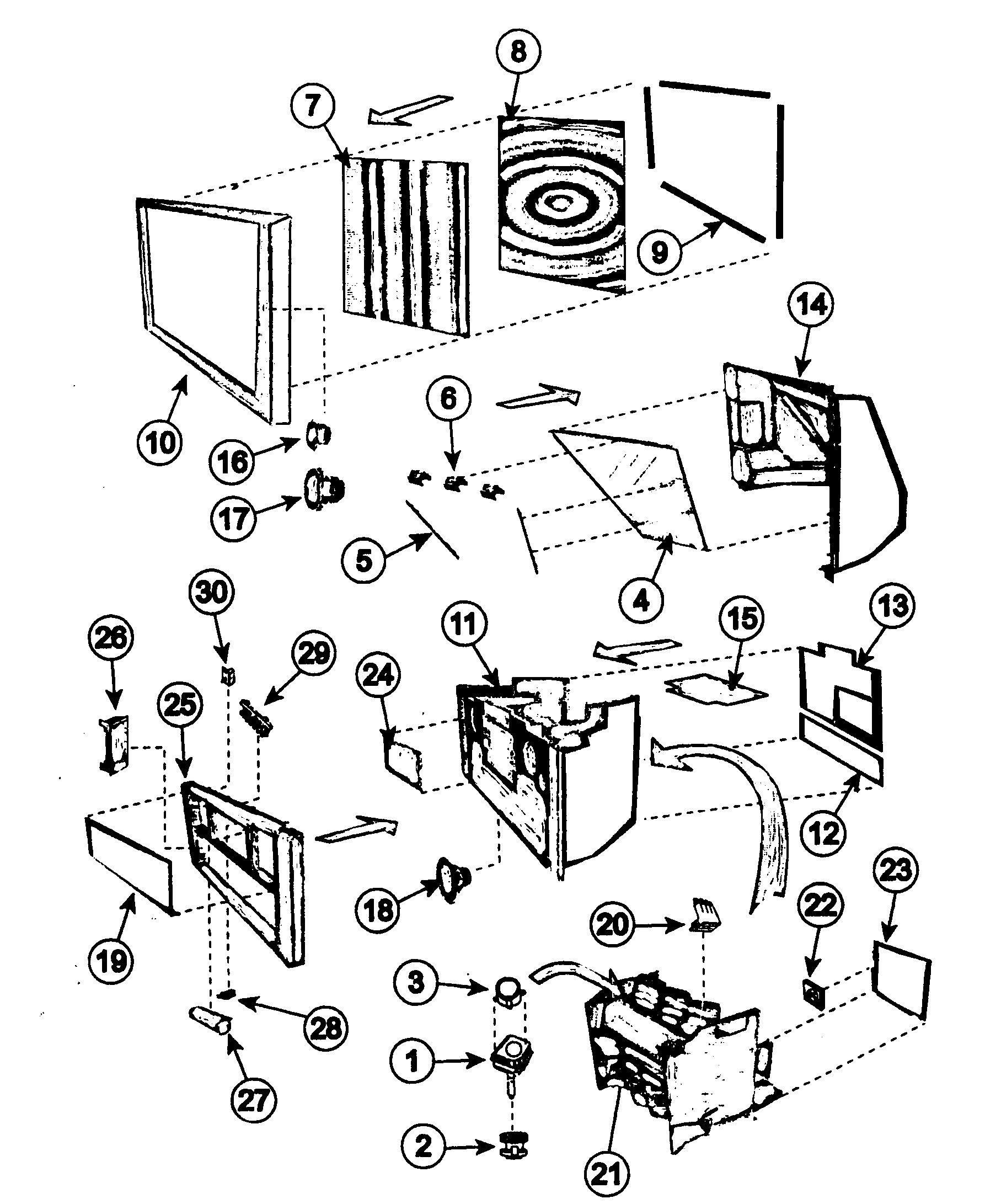 Panasonic PT-56TWD63G cabinet parts diagram