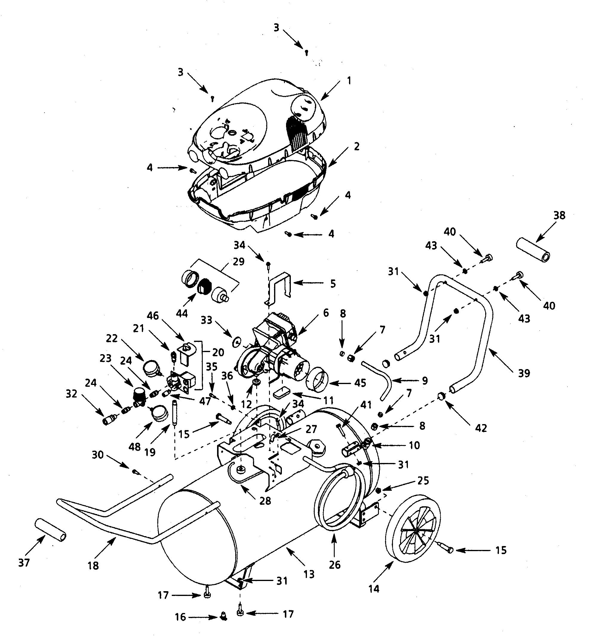 Campbell Hausfeld WL650901 compressor diagram