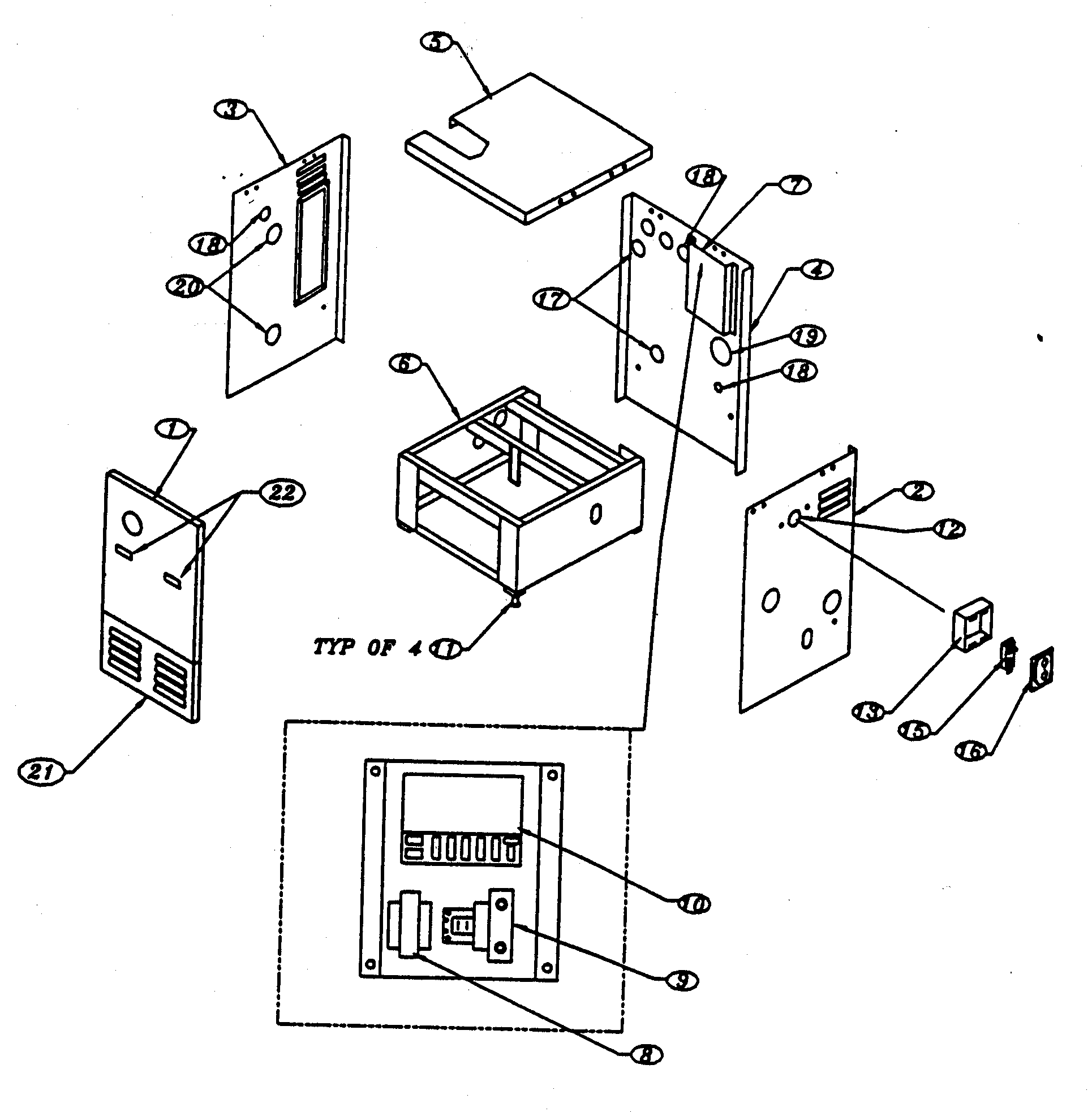 Kenmore K9075 jacket/base assy diagram