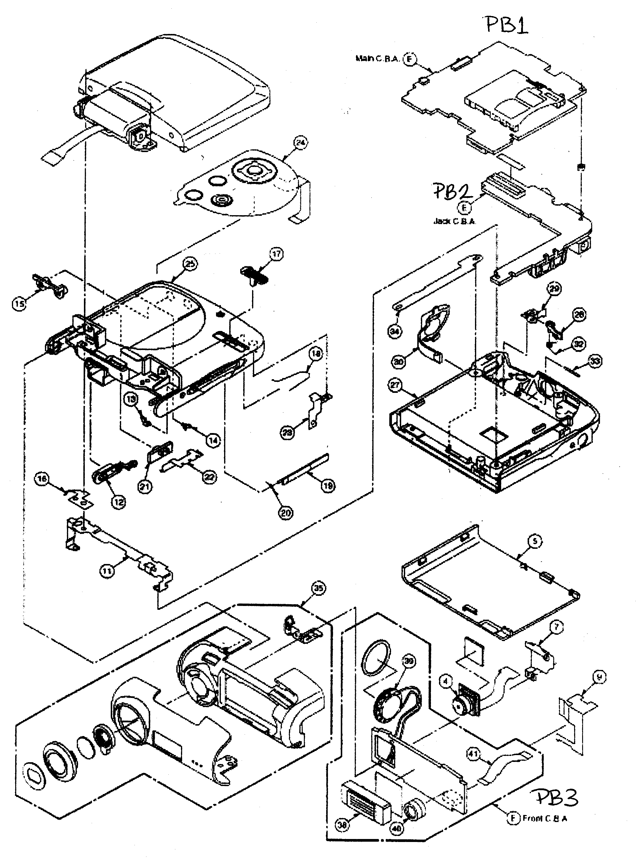 Panasonic SV-AV20U cabinet parts 1 diagram