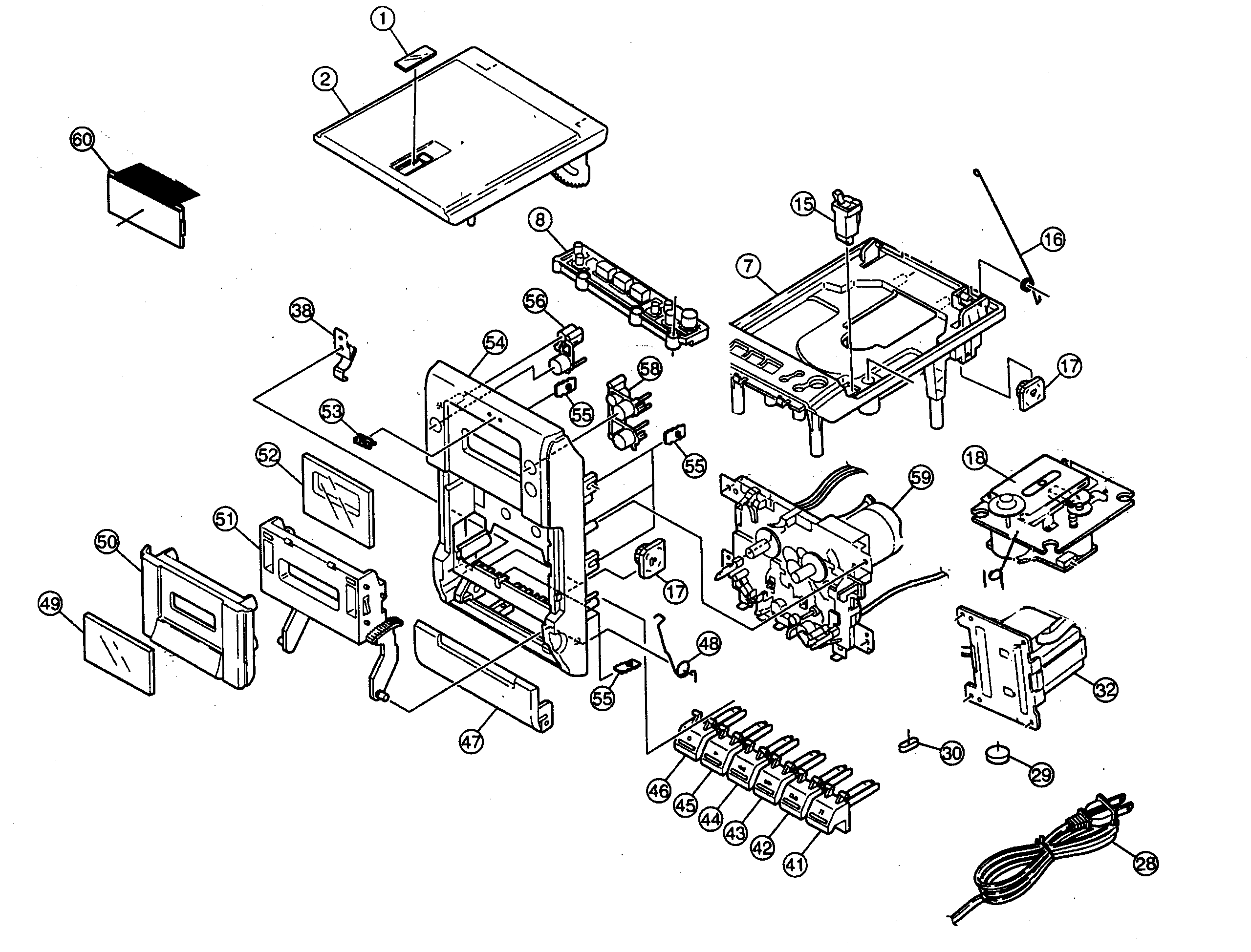 JVC FS-H10 cabinet parts diagram