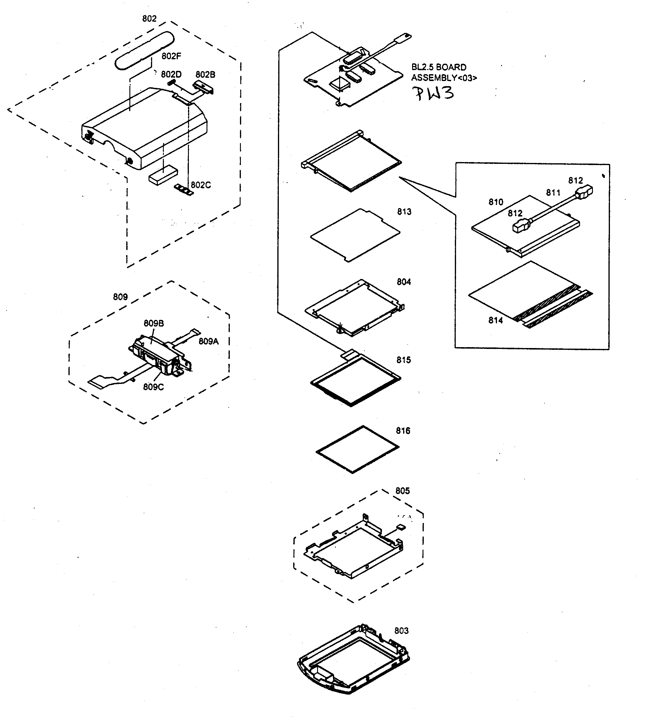 JVC GR-D32US monitor assy diagram