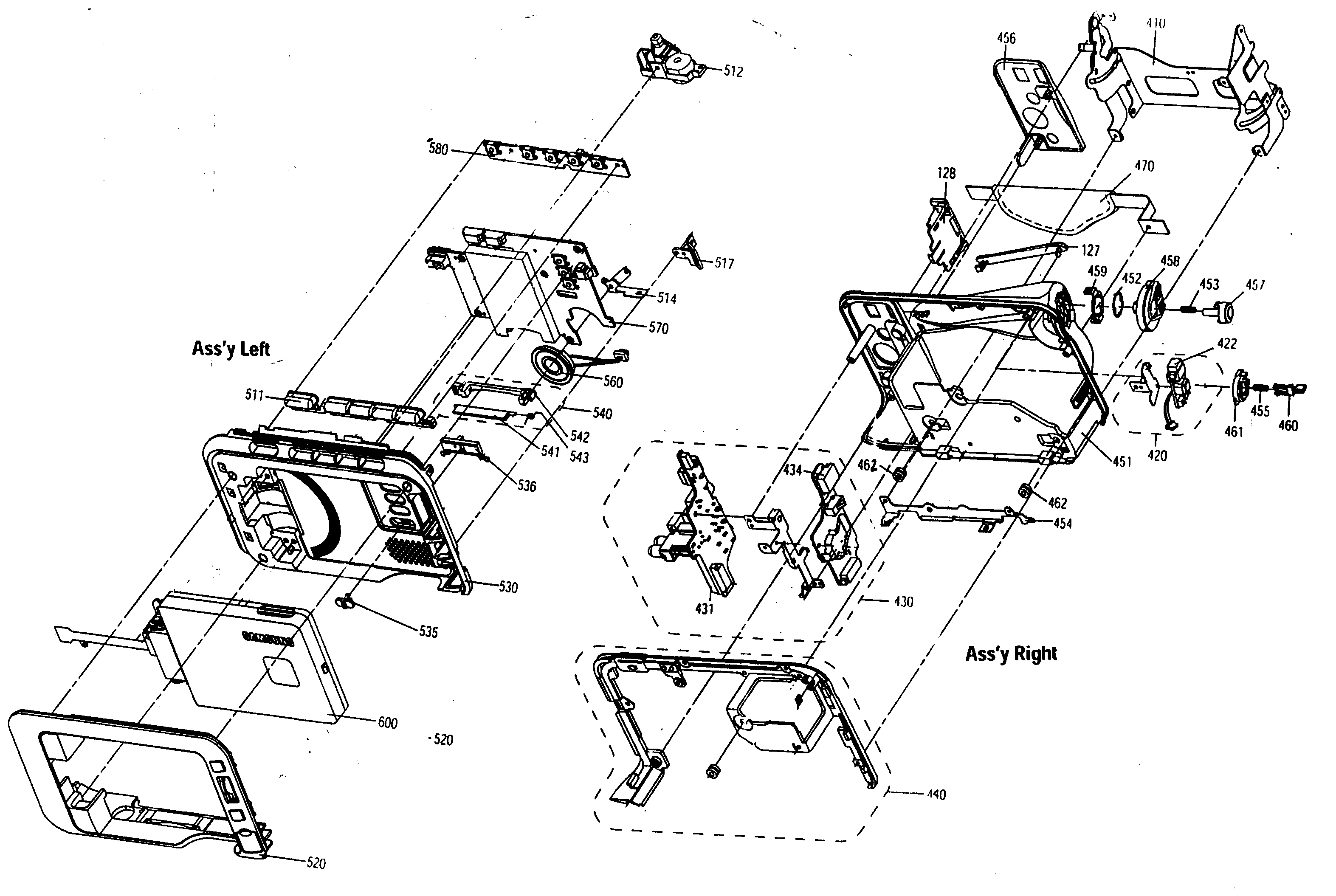 Samsung SCD103 cabinet left/right assy diagram