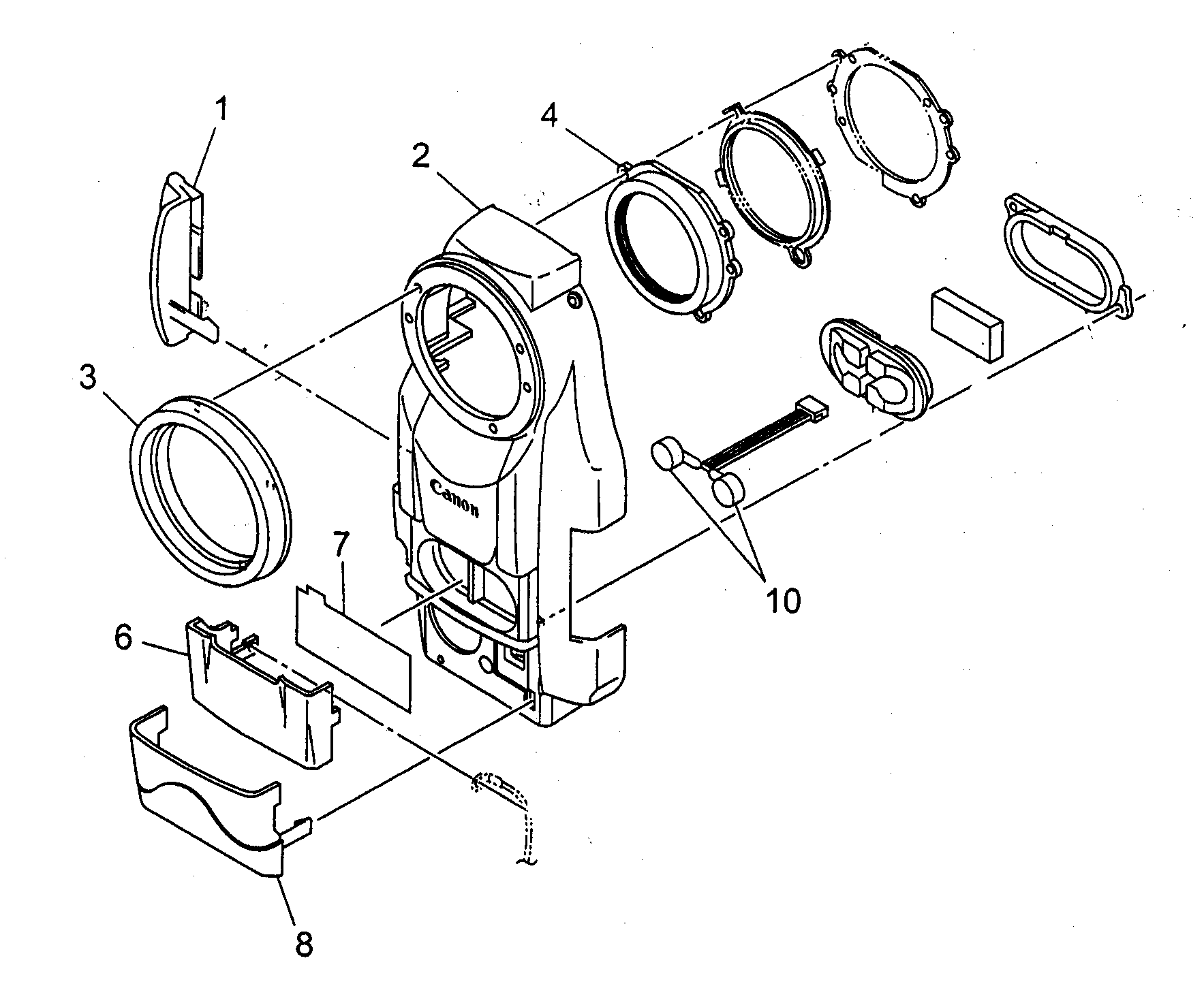 Canon ZR30MCA front cover diagram