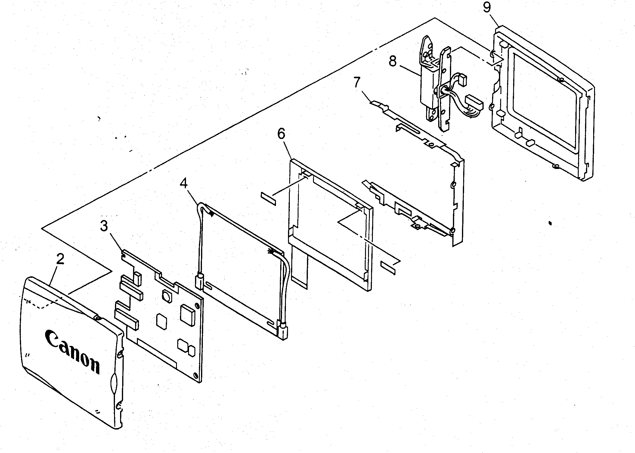 Canon ZR30MCA lcd assy diagram