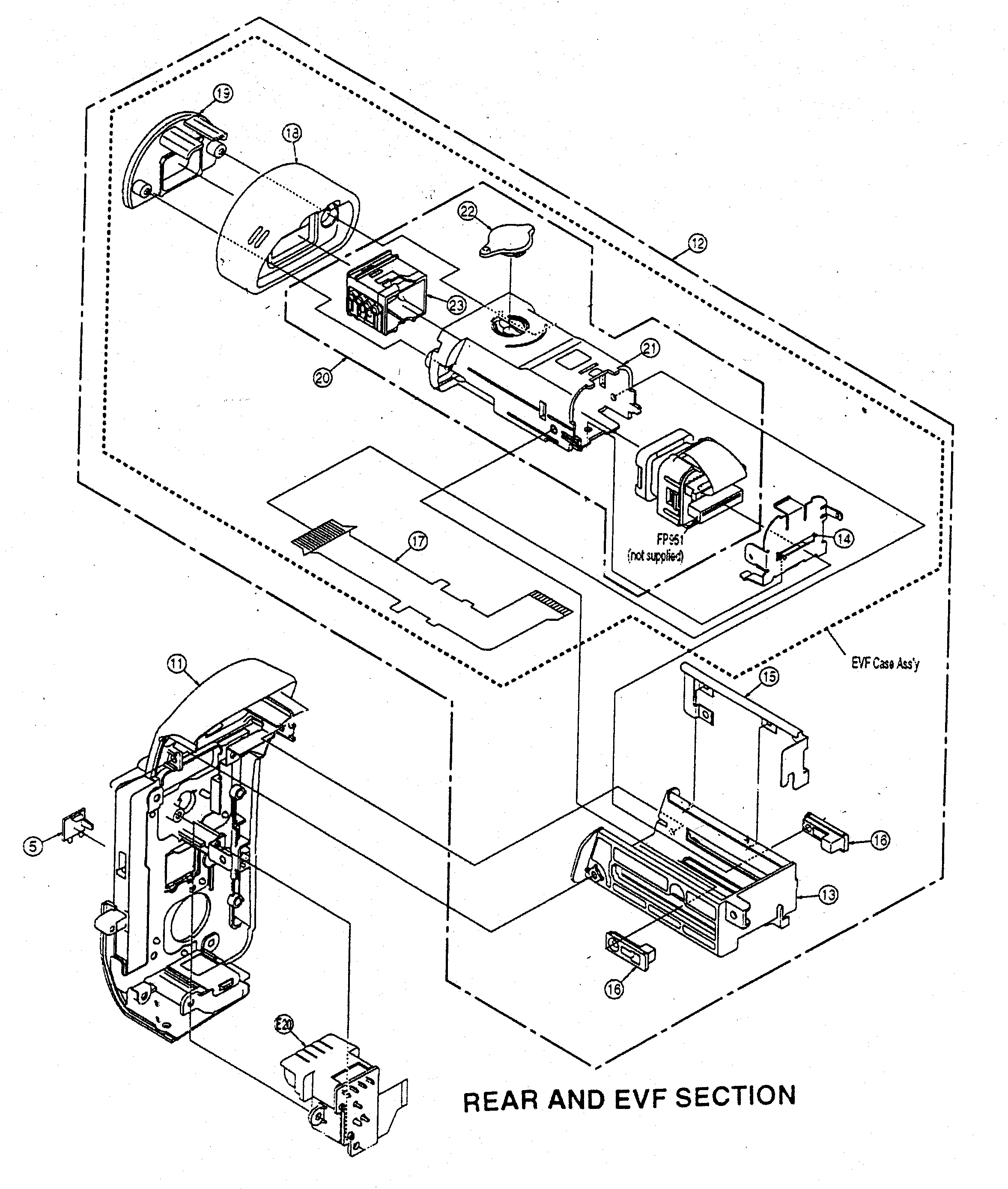 Panasonic PV-GS2P rear/evf diagram
