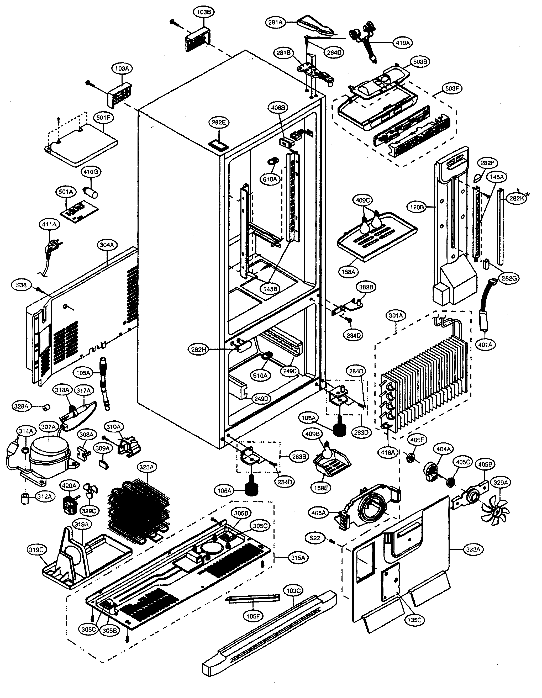 Kenmore 79575002400 case parts diagram