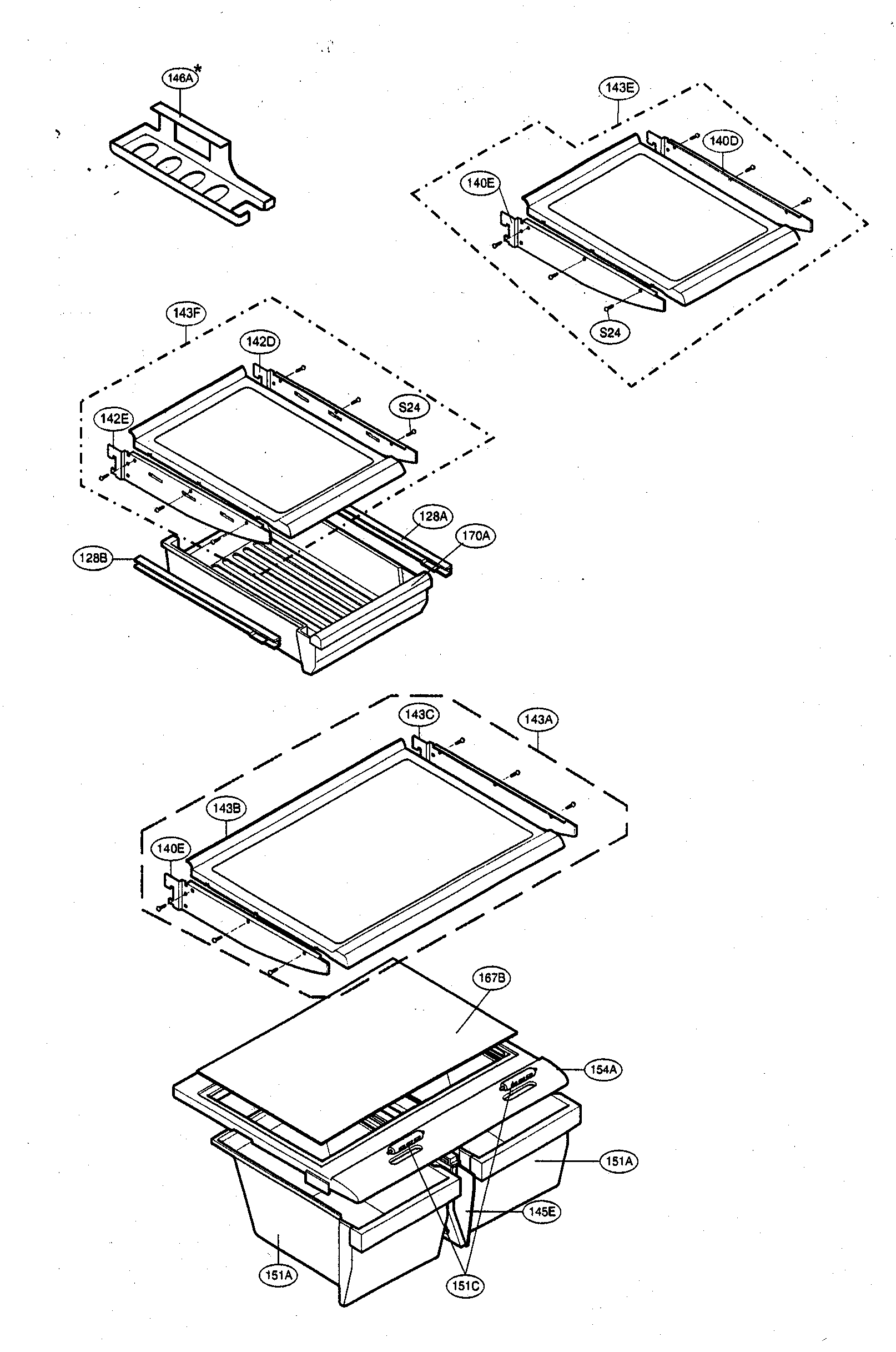 Kenmore 79575002400 refrigerator parts diagram