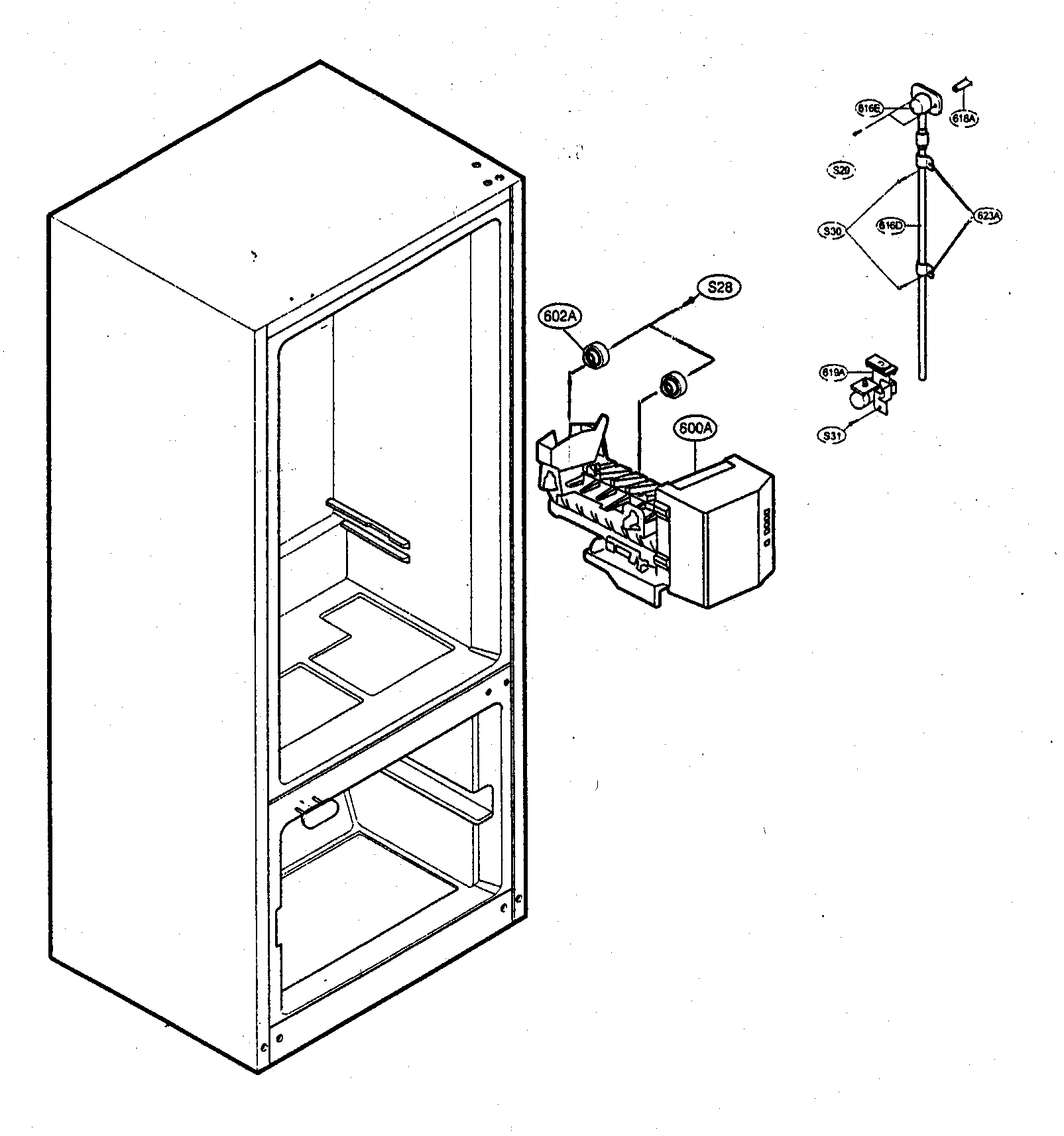 Kenmore 79575214400 ice maker parts diagram
