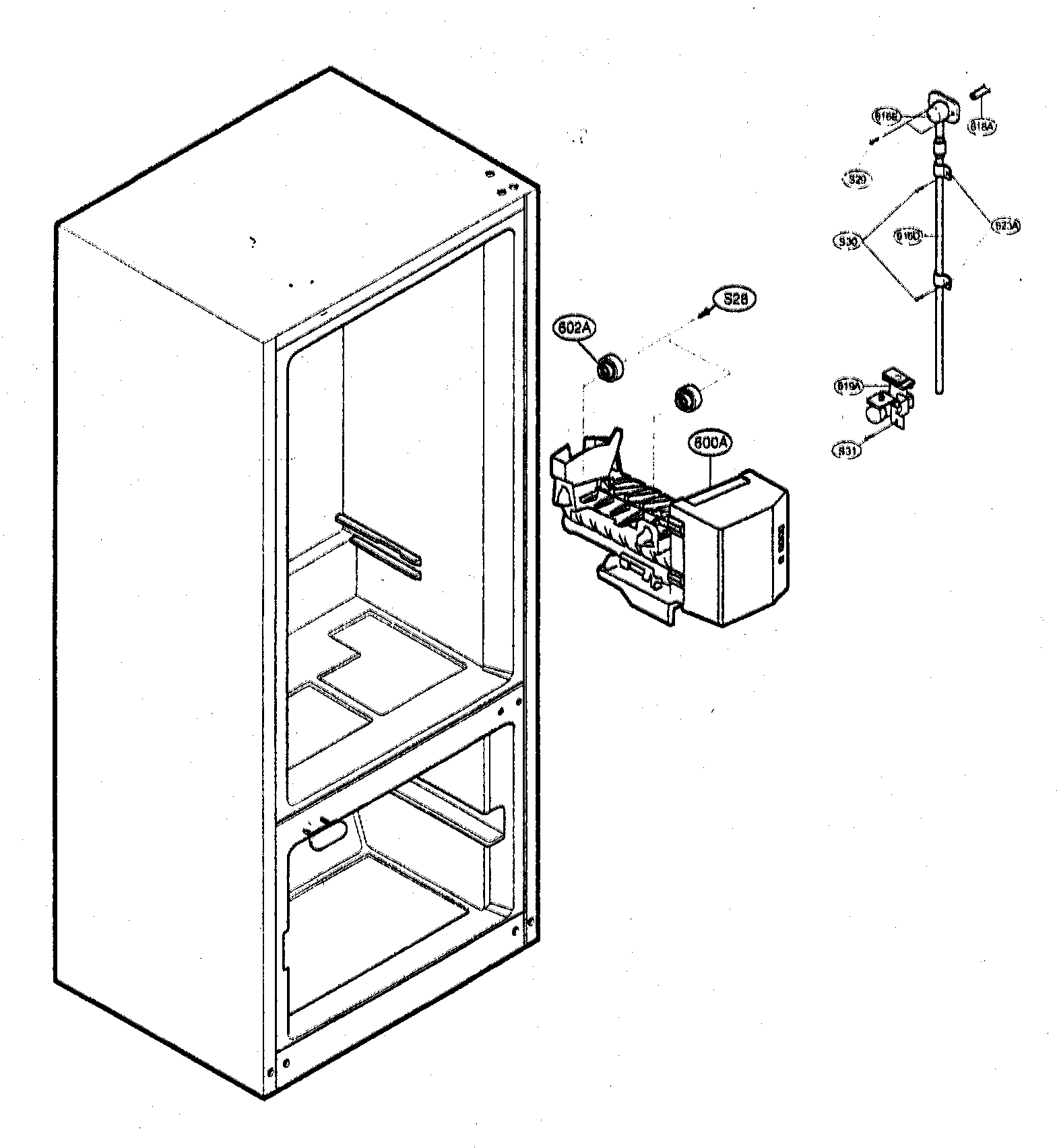 Kenmore 79575293400 ice maker parts diagram