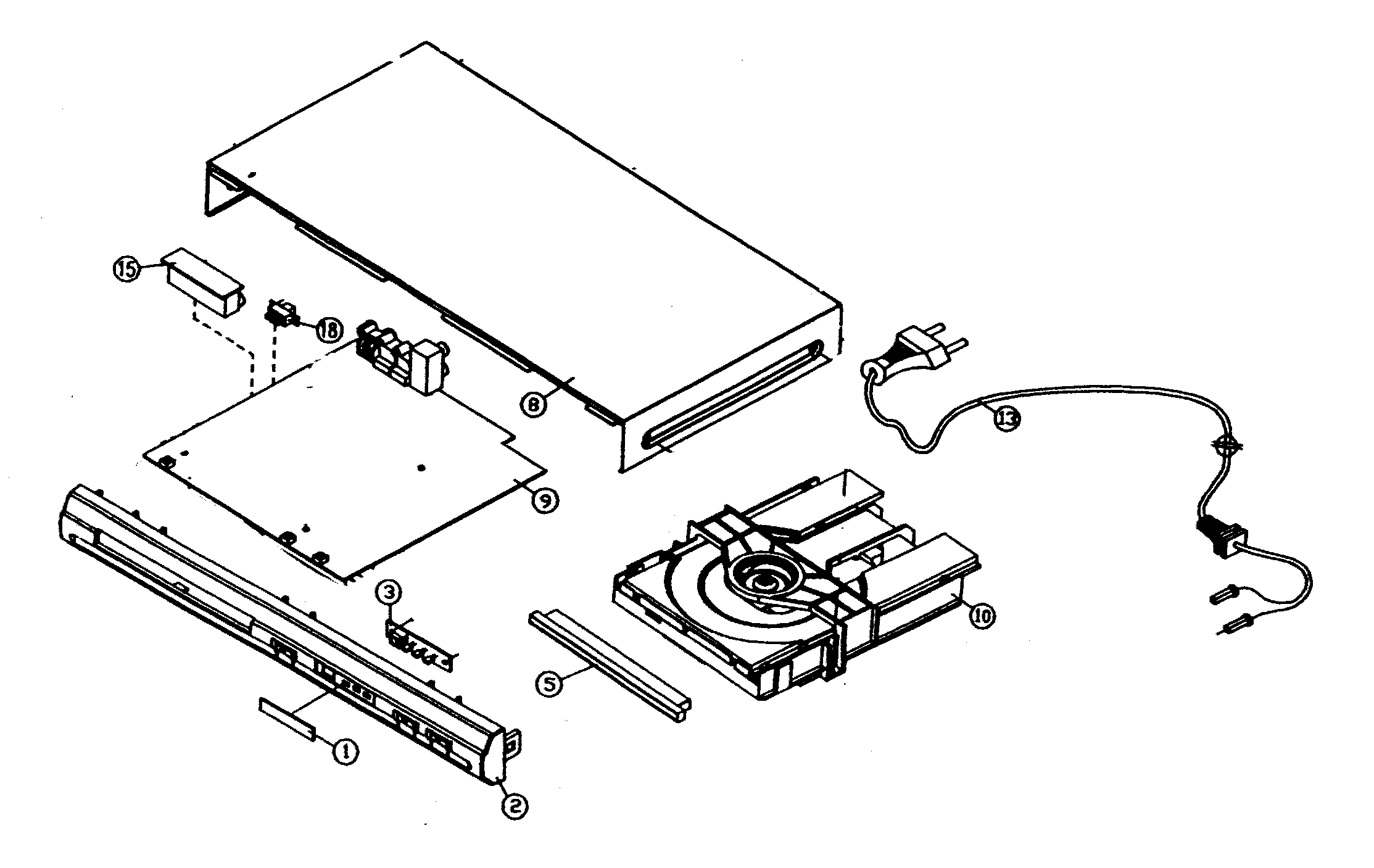 Memorex MVD2022 cabinet parts diagram