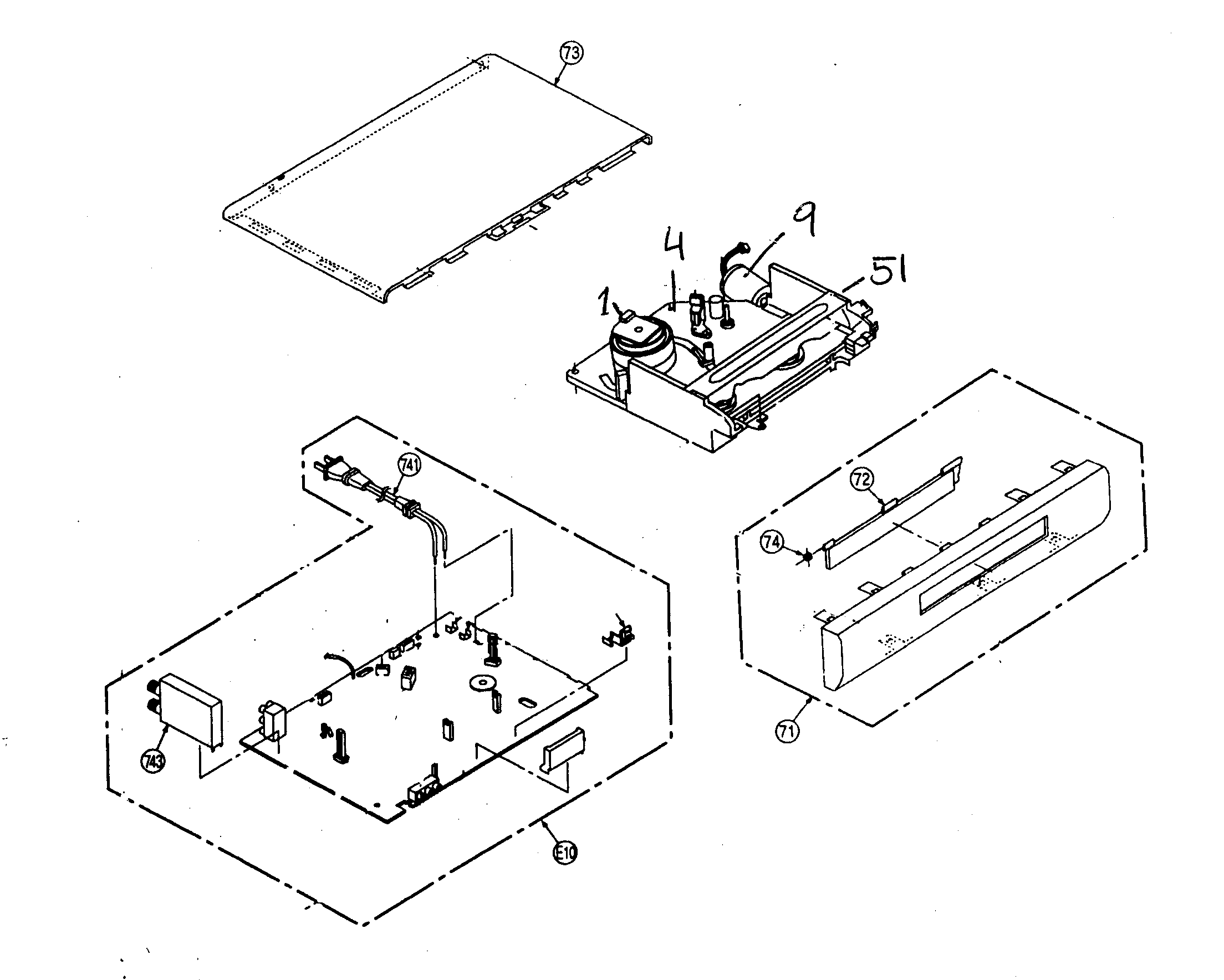 Panasonic PV-V4524S-K cabinet parts diagram