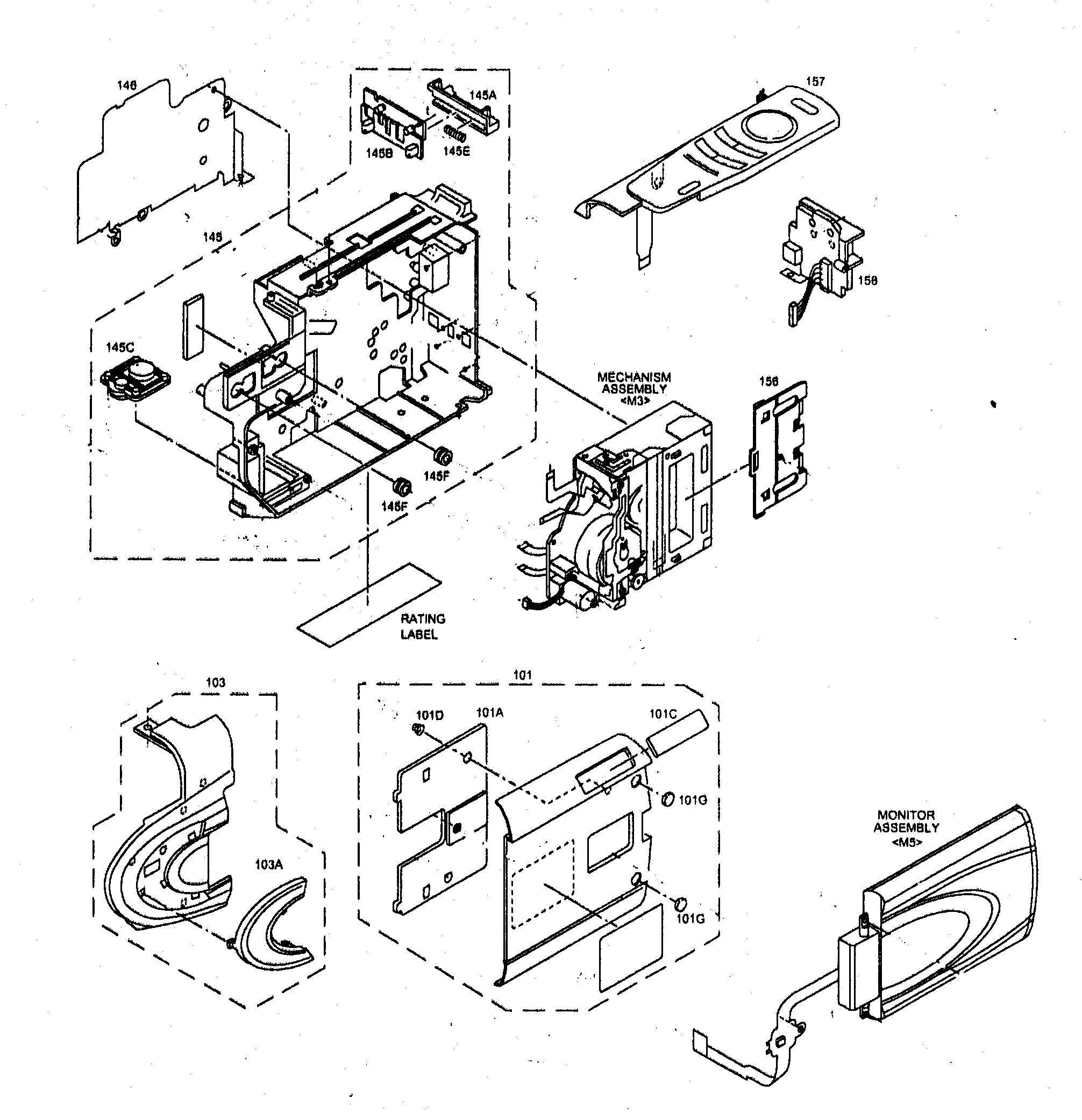 JVC GR-SXM260US cabinet parts 2 diagram