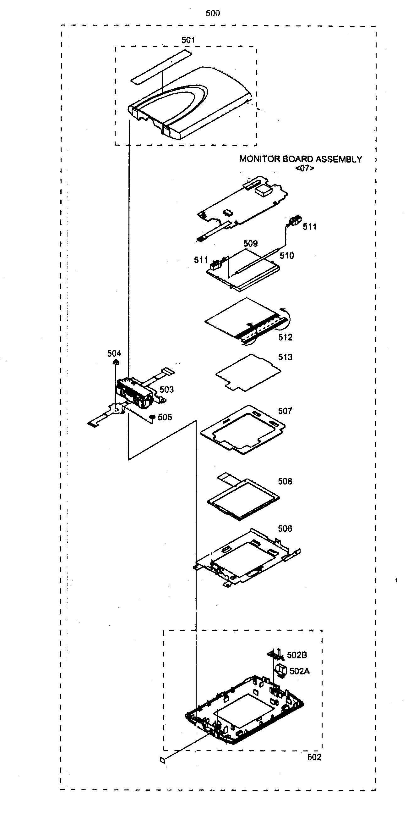 JVC GR-SXM260US monitor assy diagram