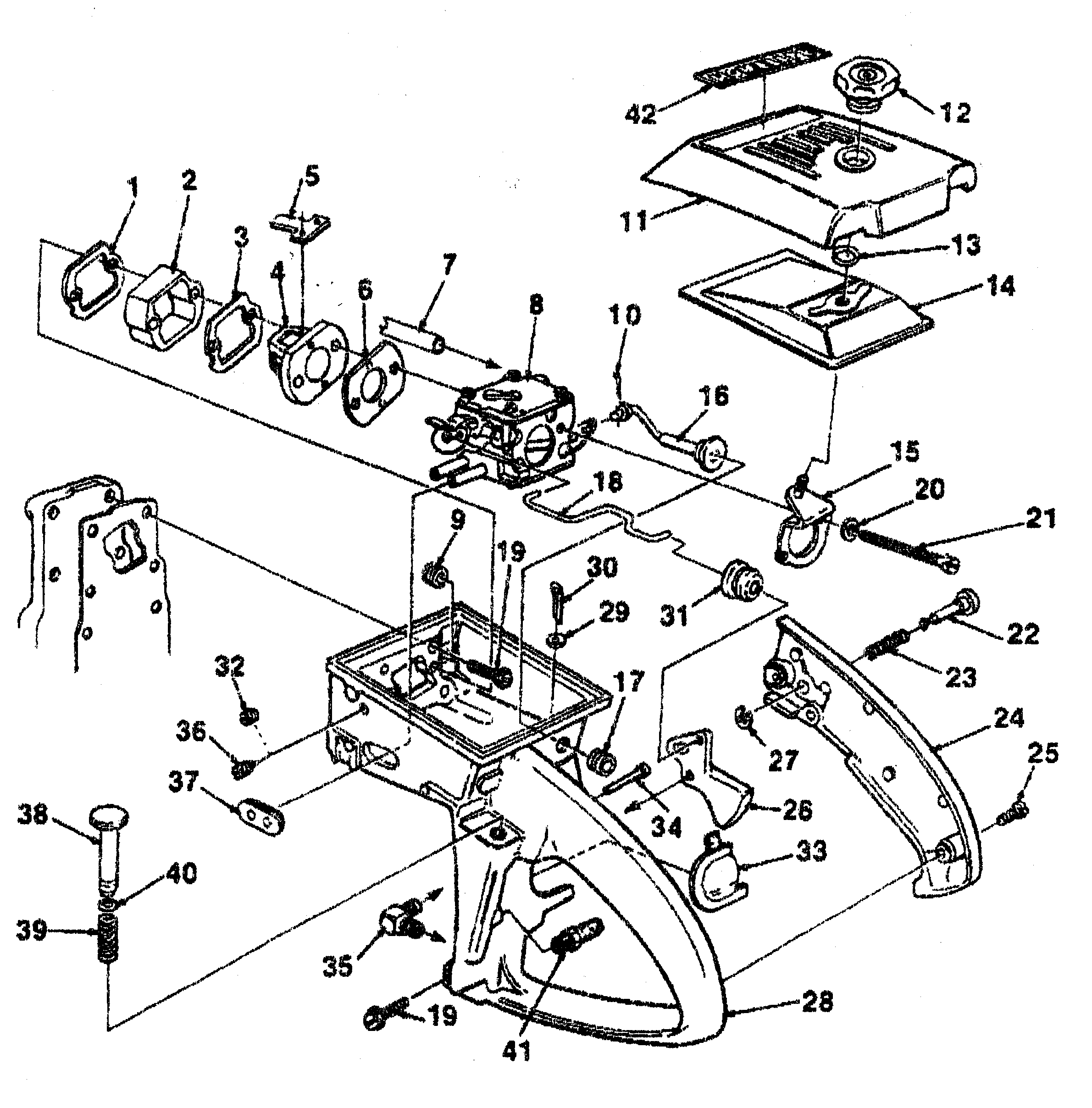 Homelite UT10045 carburetor chamber diagram
