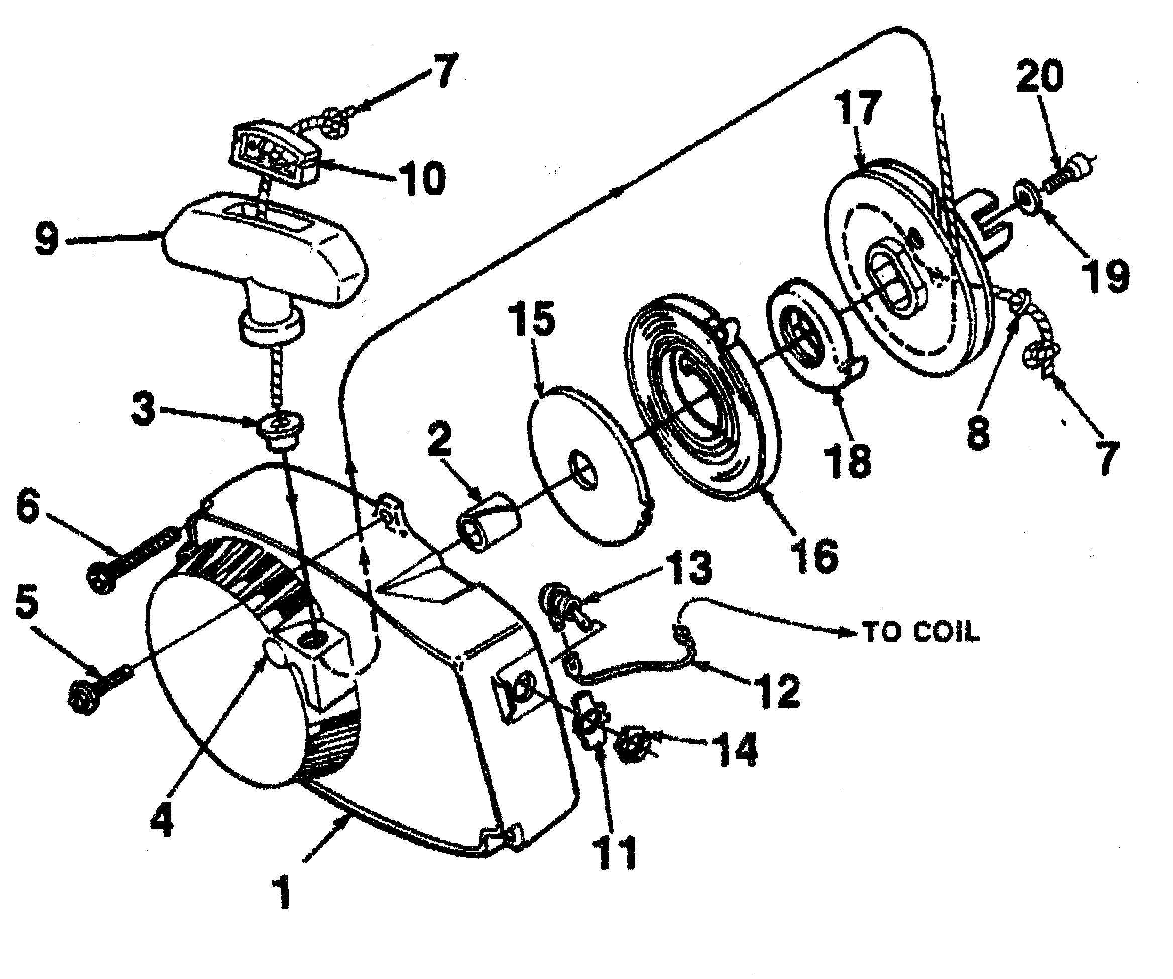Homelite UT10045 starter assy diagram