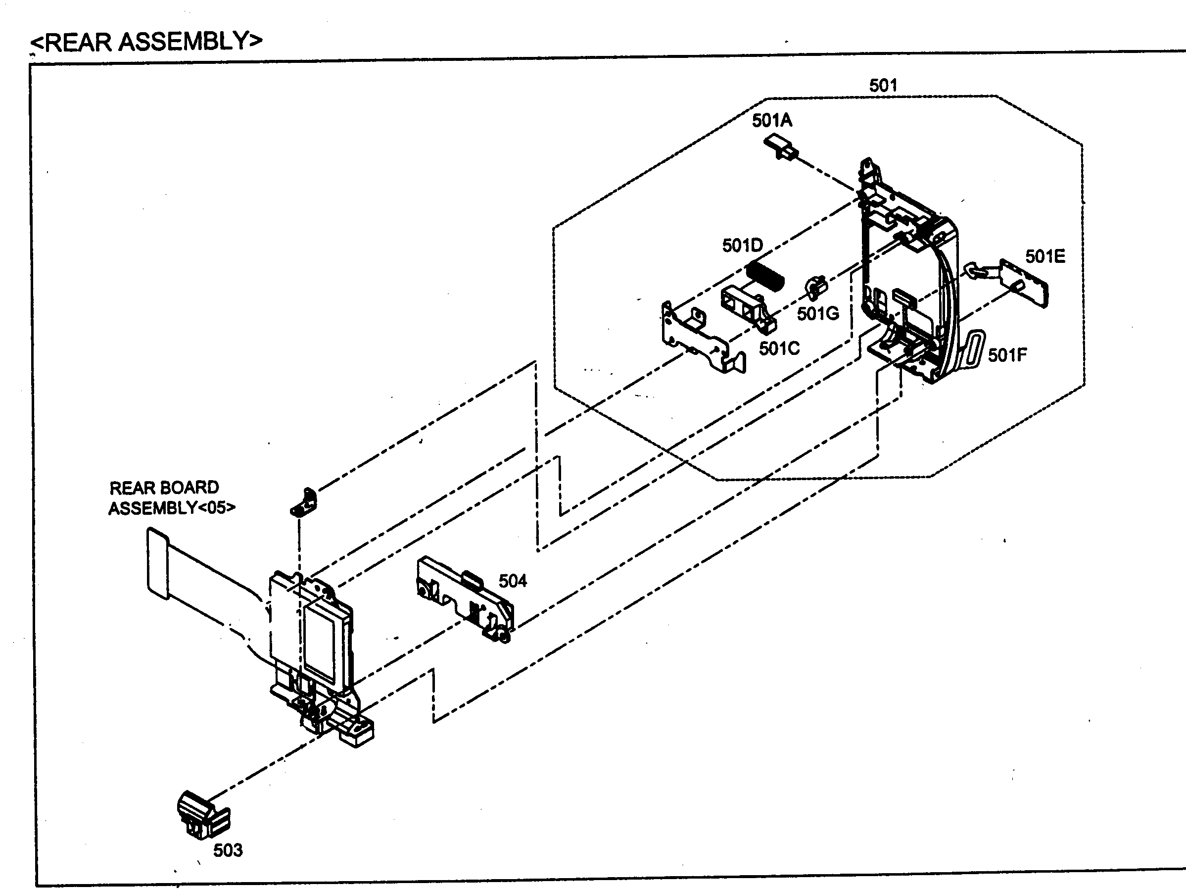 JVC GR-D201US rear assy diagram