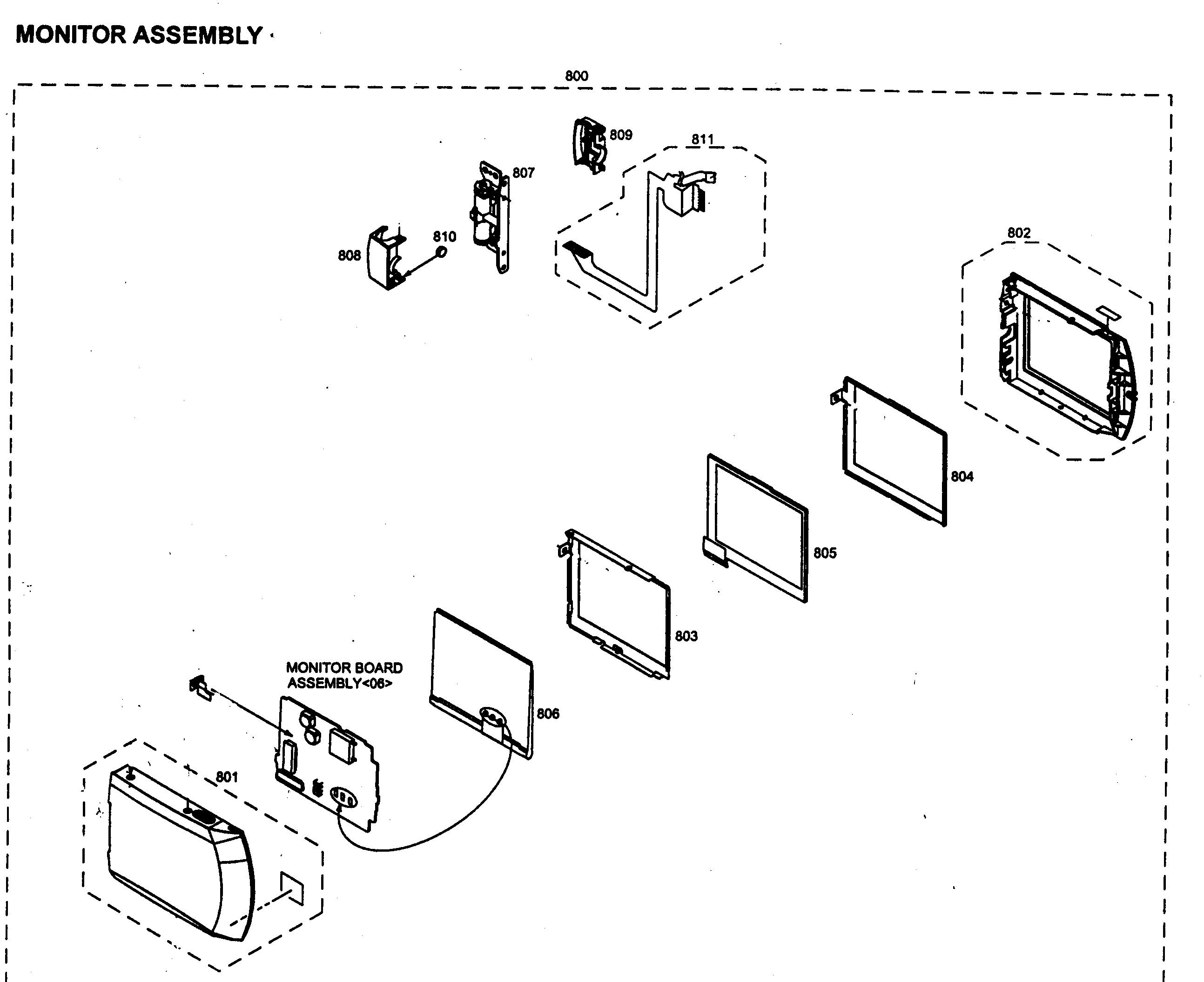 JVC GR-D201US mointor assy diagram