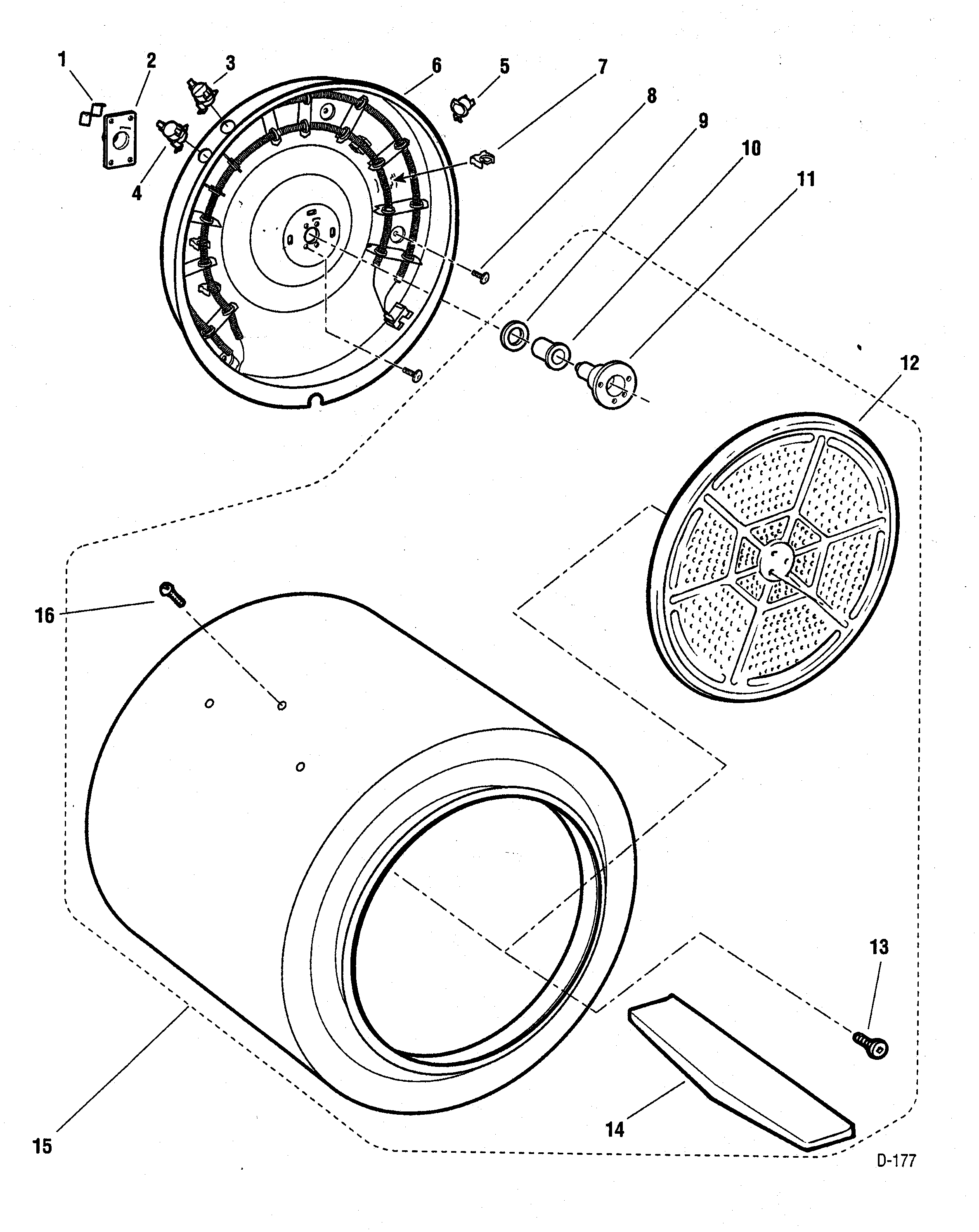 Fisher & Paykel DE06 drum assy diagram