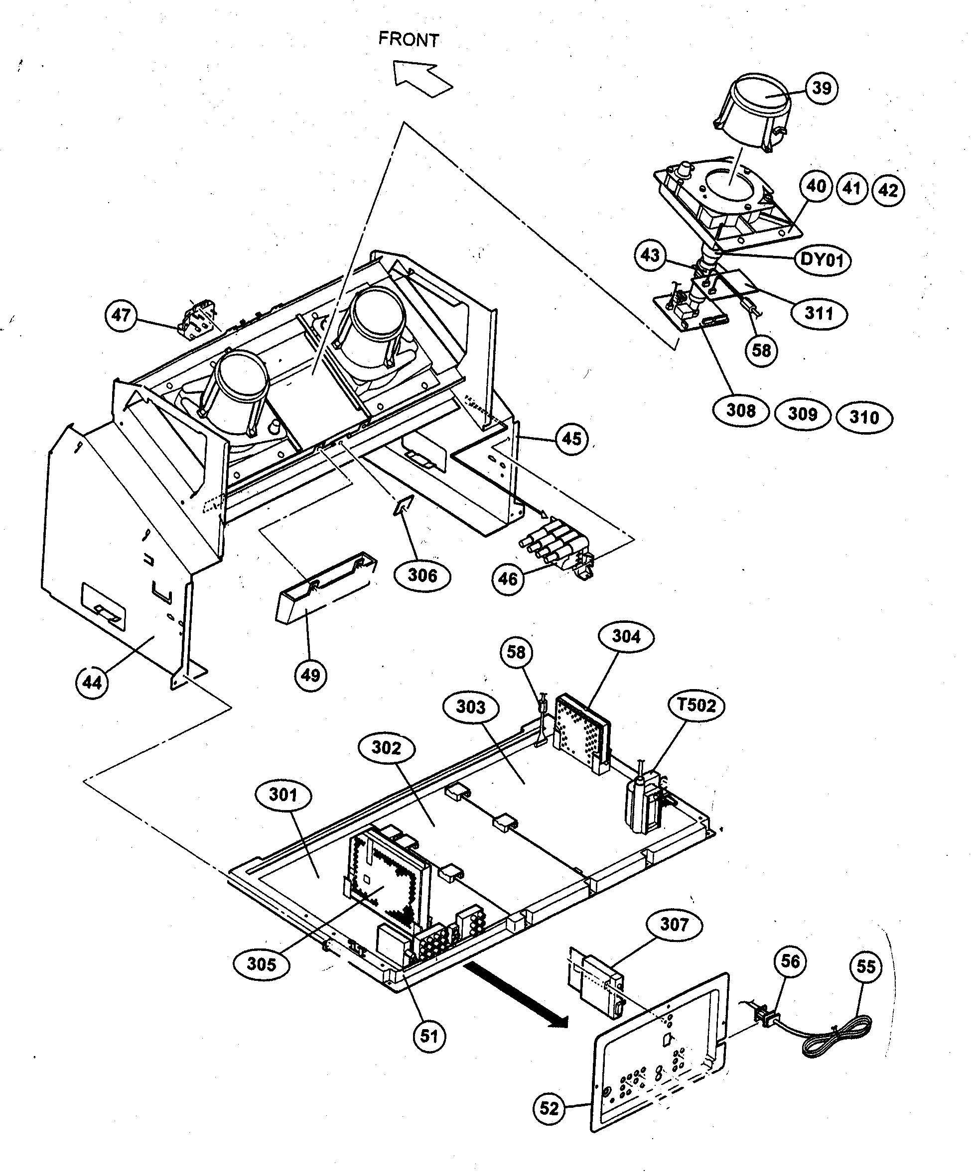 JVC AV-56P585H crt assy diagram
