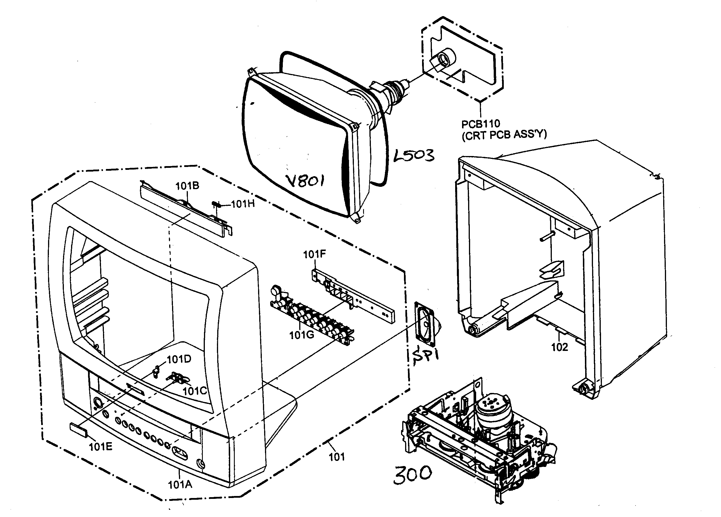 Toshiba MV13P2 cabinet parts diagram