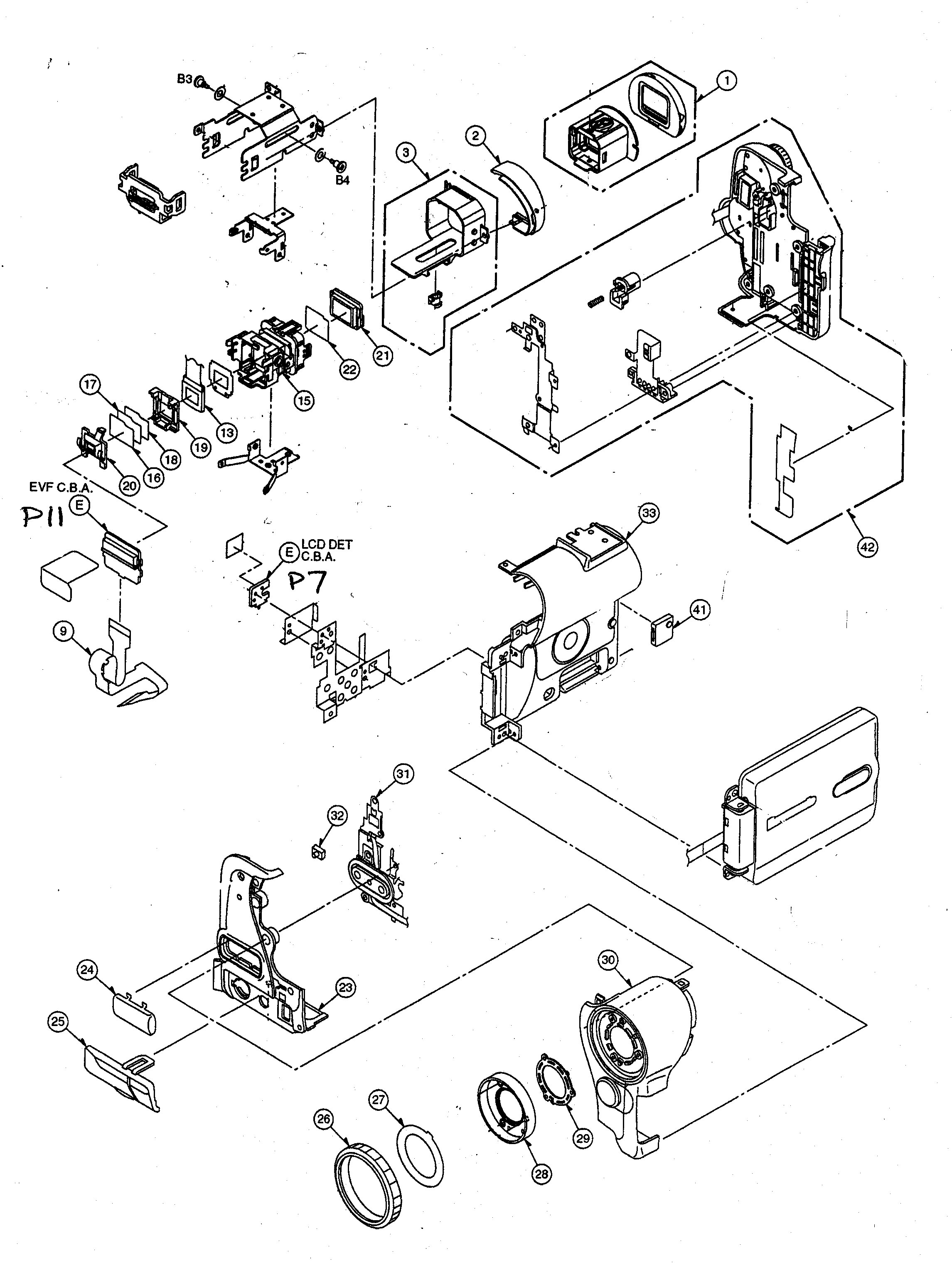 Panasonic PV-GS33P frame/casting assy 1 diagram