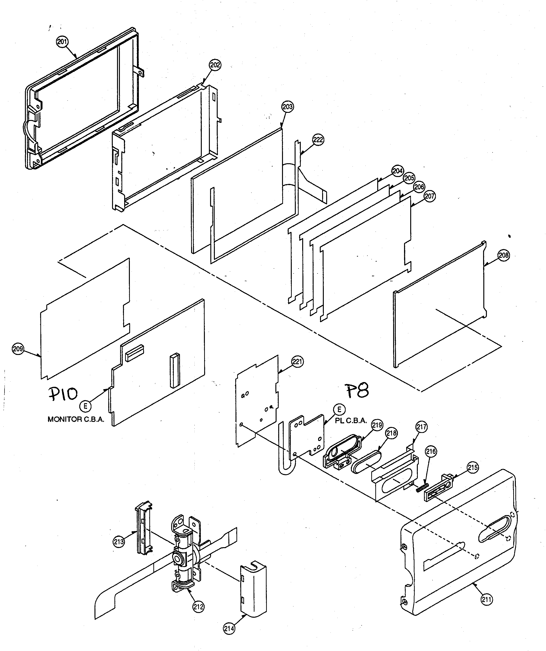 Panasonic PV-GS33P lcd assy diagram