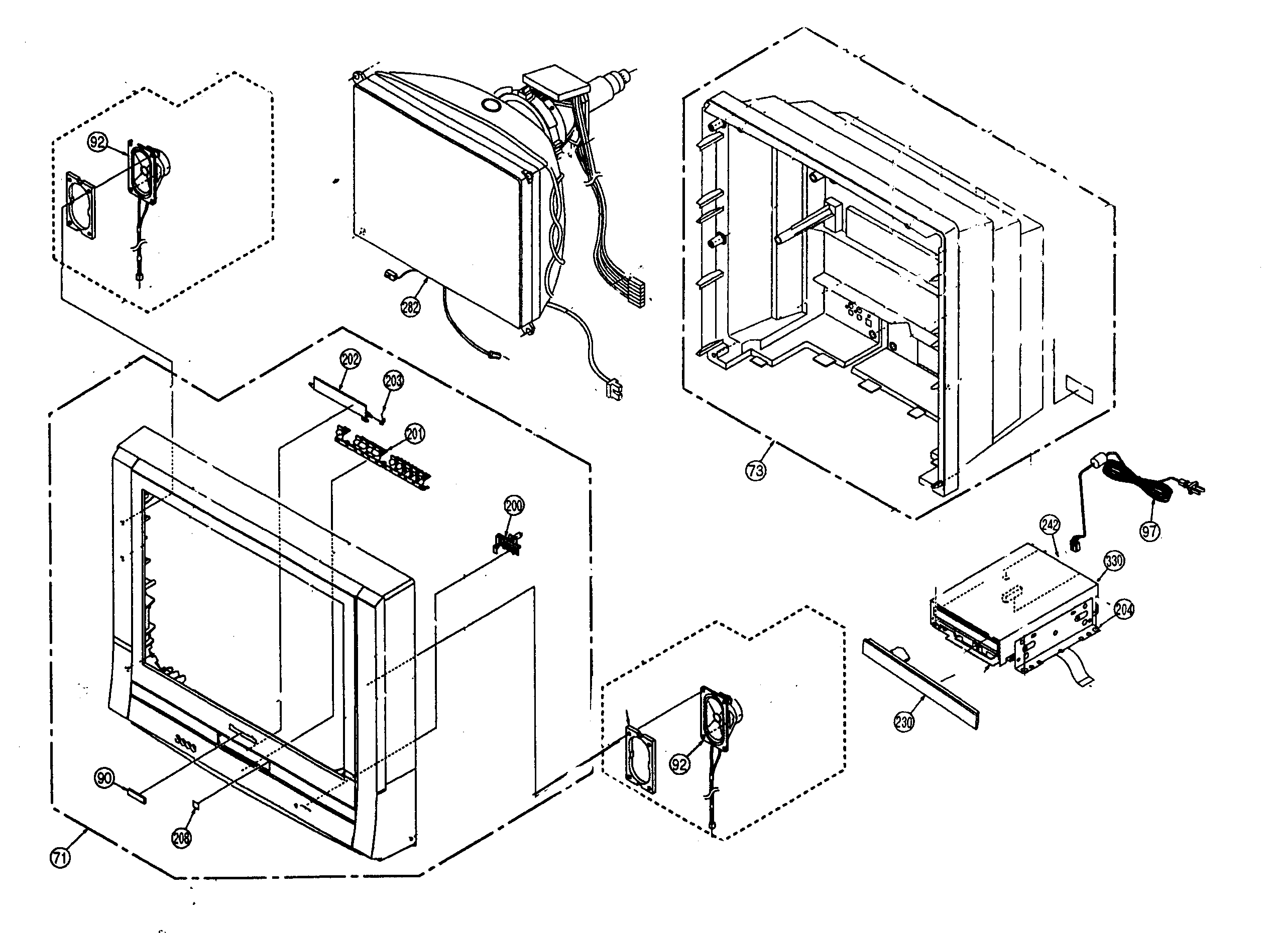 Panasonic PV-27DF64-K cabinet parts diagram