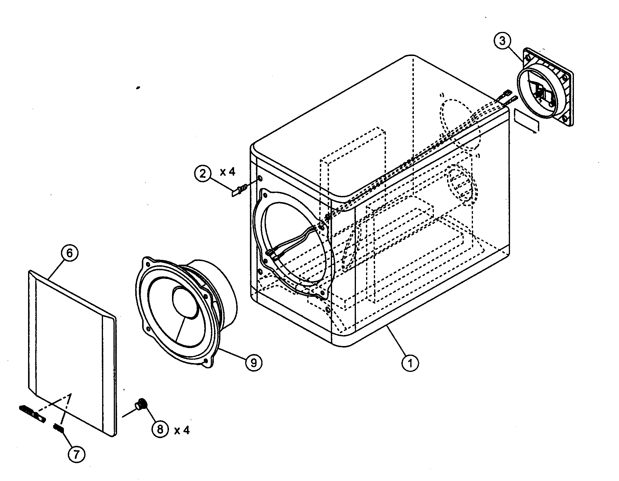 JVC SP-EXA1 cabinet parts diagram