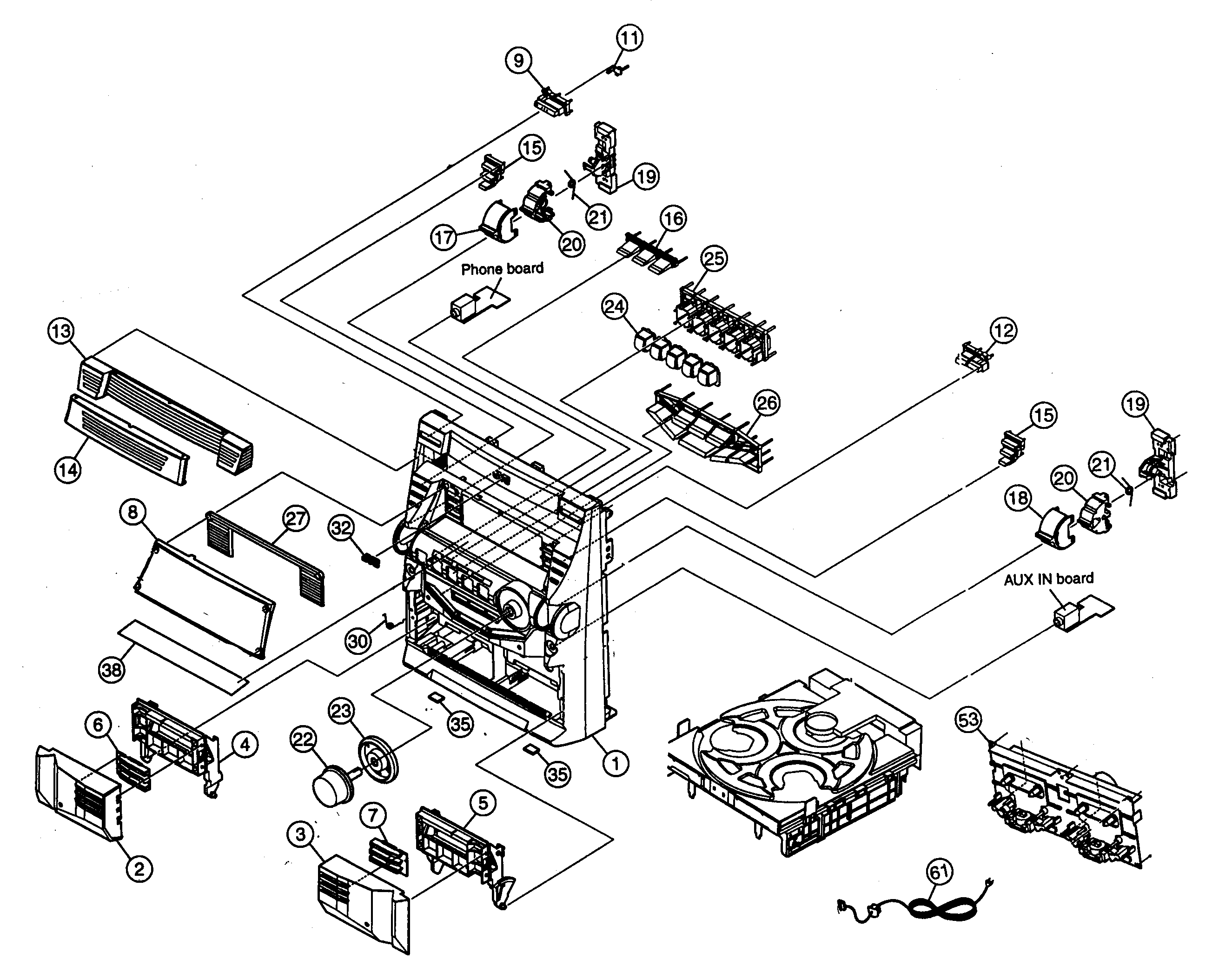 JVC MX-GB6 cabinet parts diagram