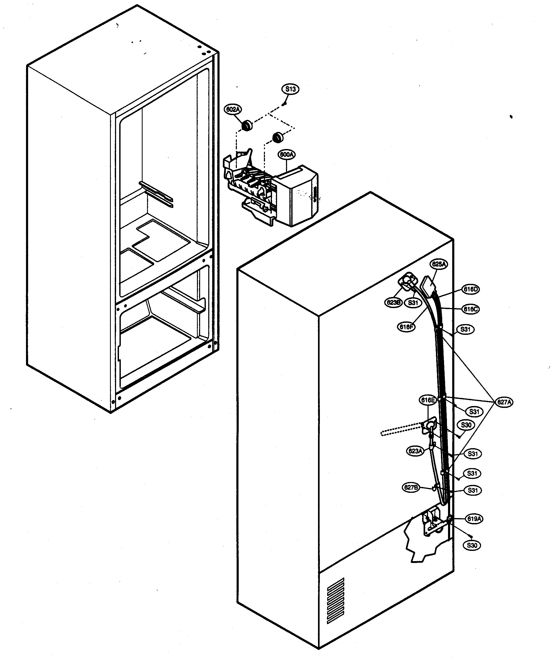 Kenmore Elite 79575194400 ice/maker parts diagram