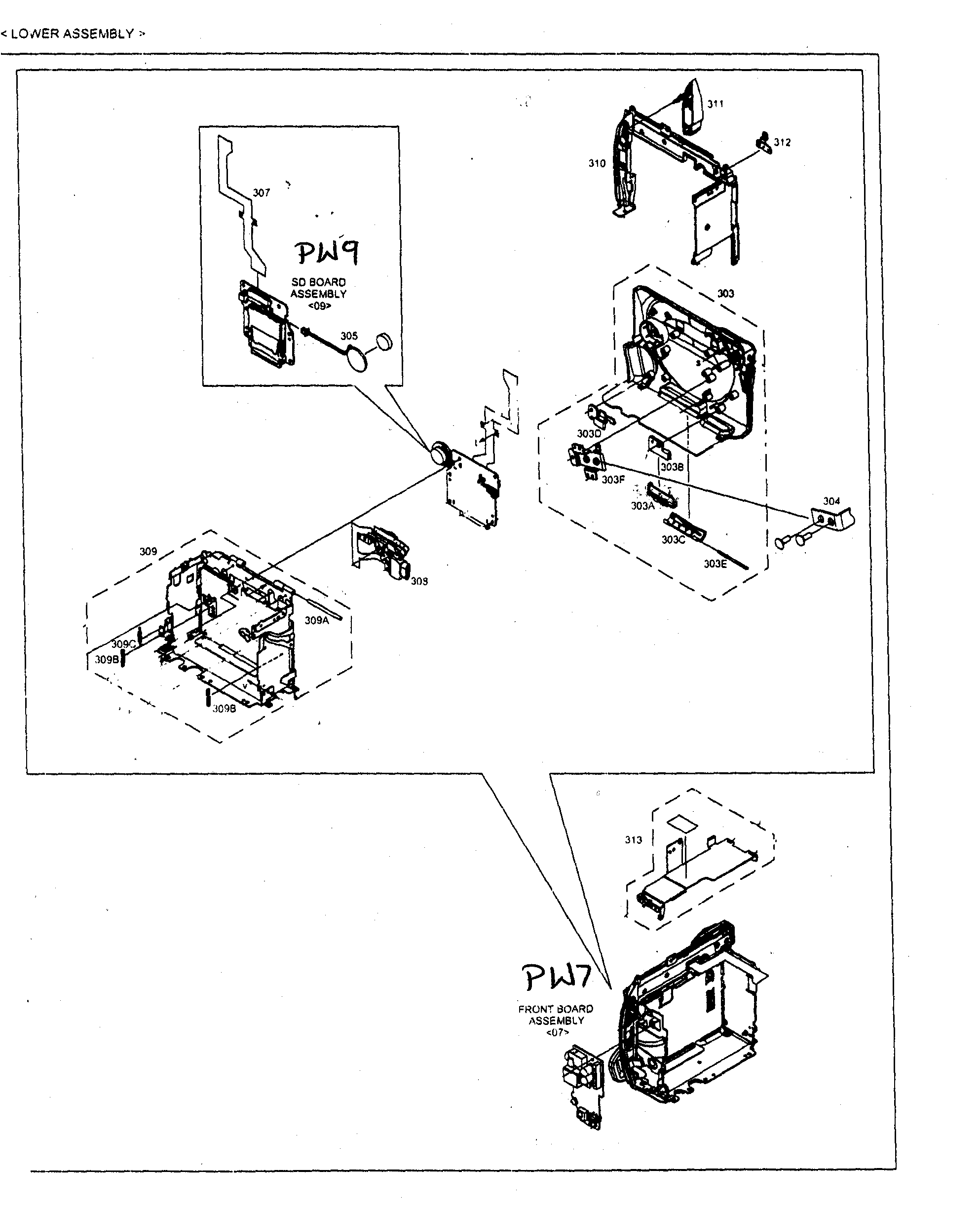 JVC GR-D230US lower assy diagram