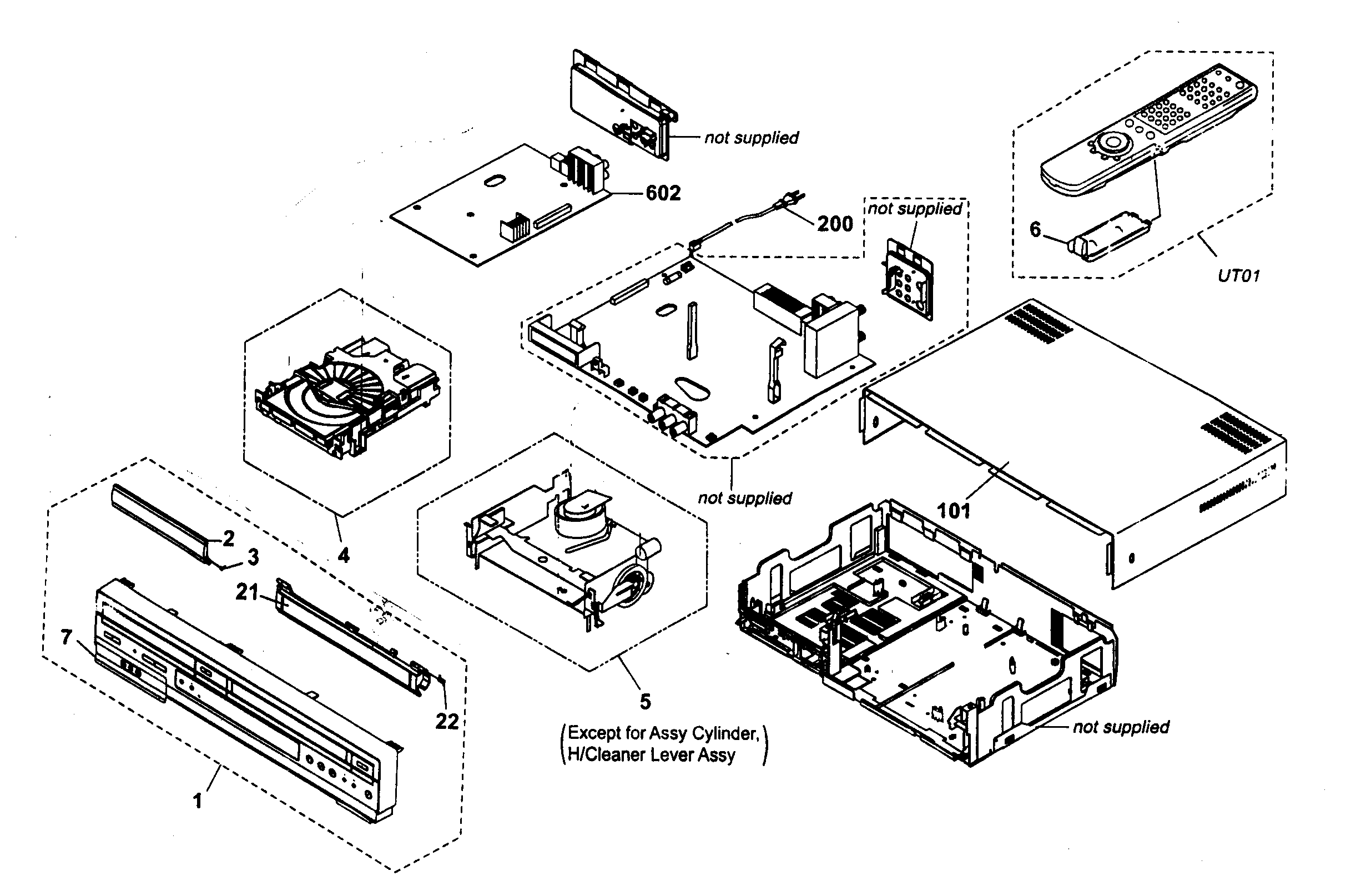 Sony SLVD350P cabinet parts diagram