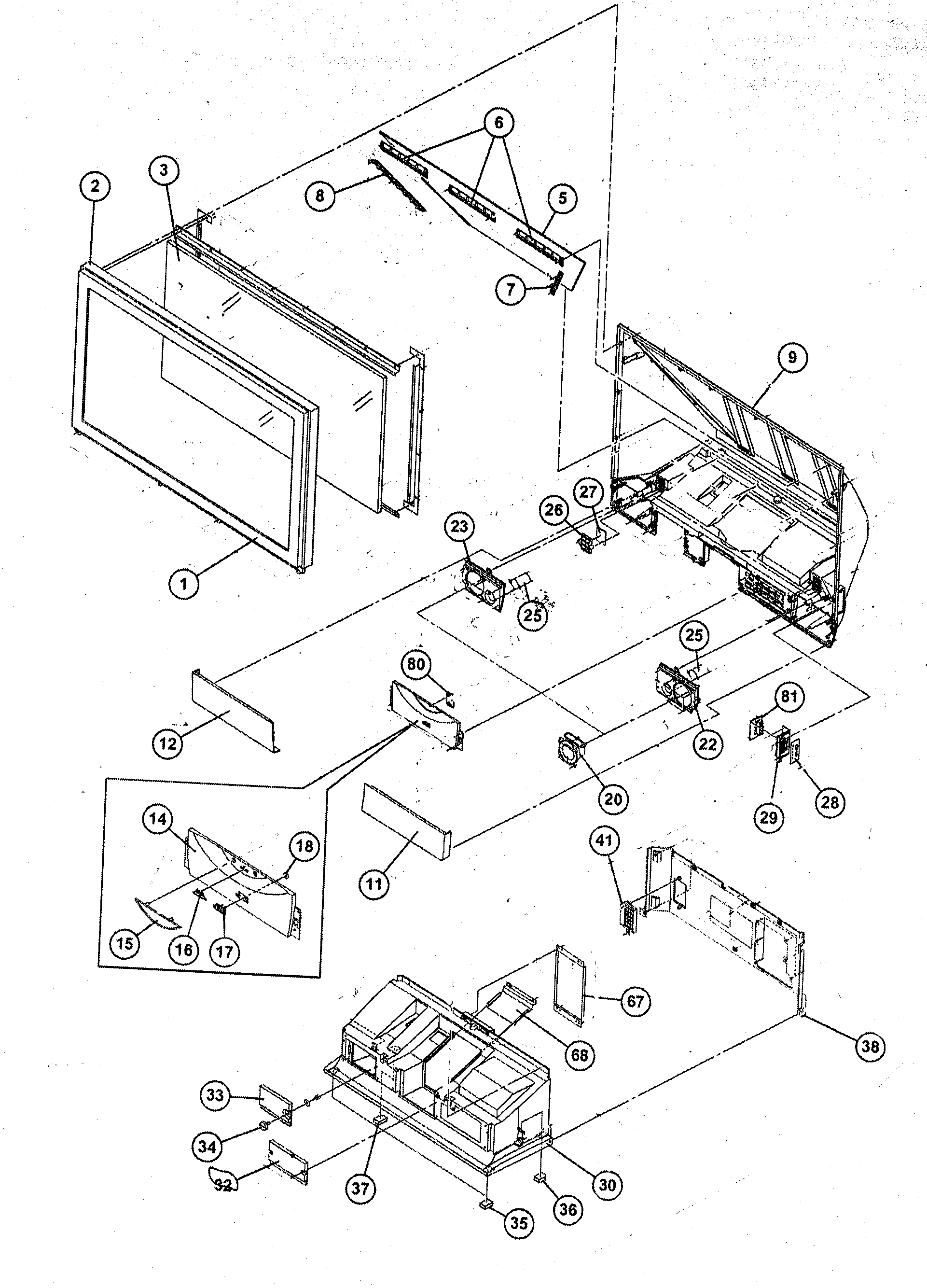 JVC HD-52Z575 cabinet parts diagram