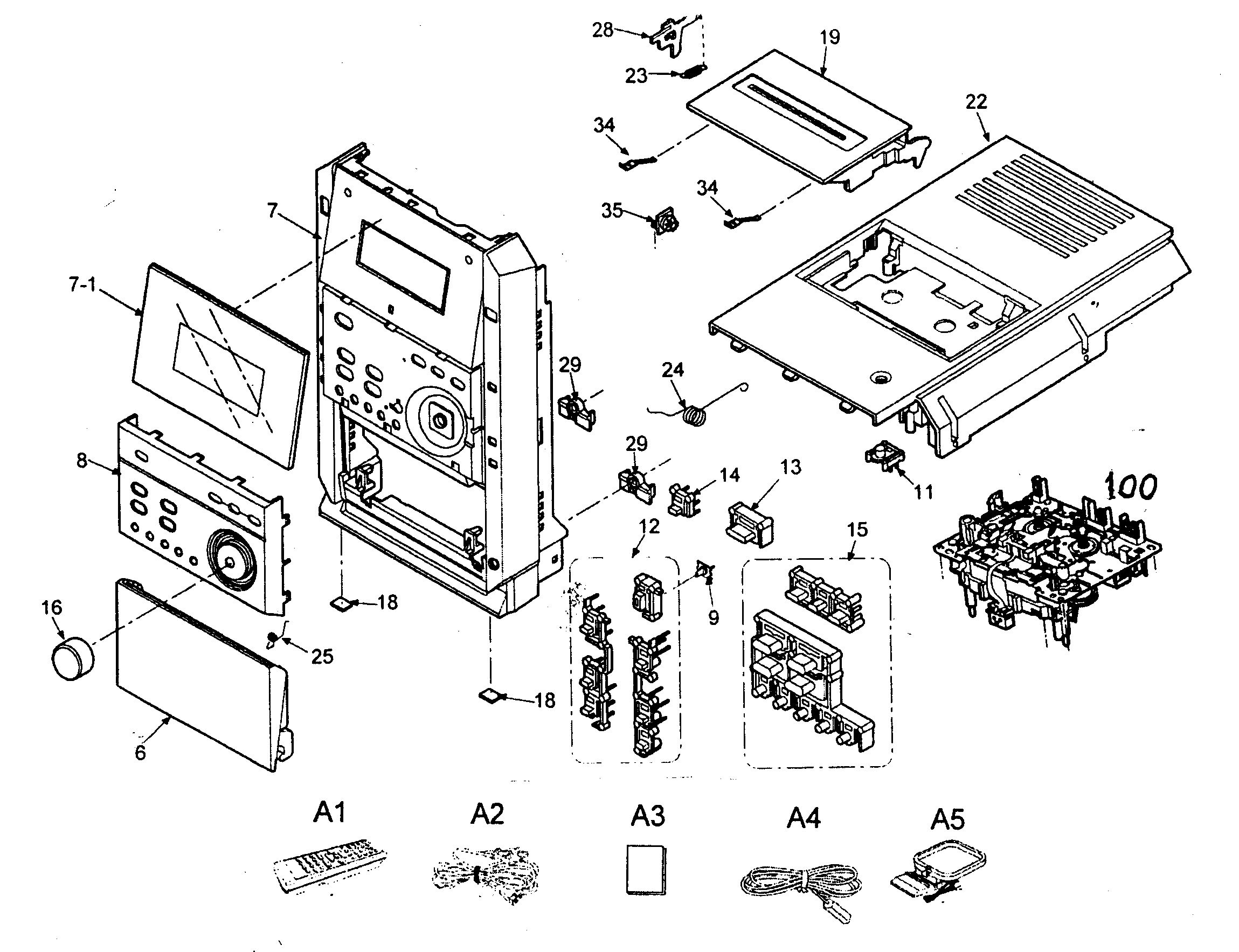 Panasonic SA-PM193P cabinet parts diagram
