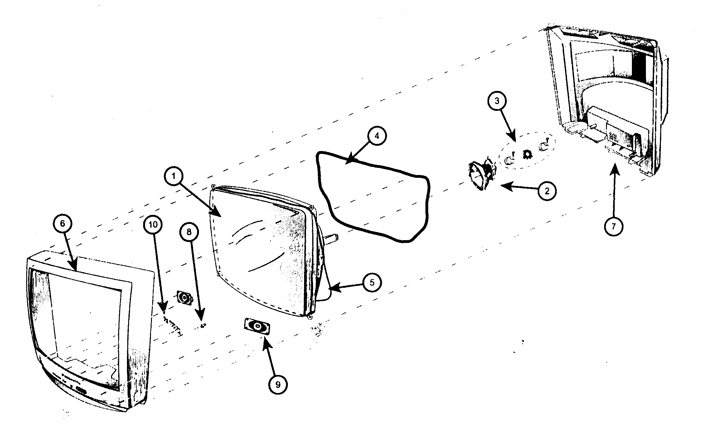 Panasonic CT-32G19J cabinet parts diagram