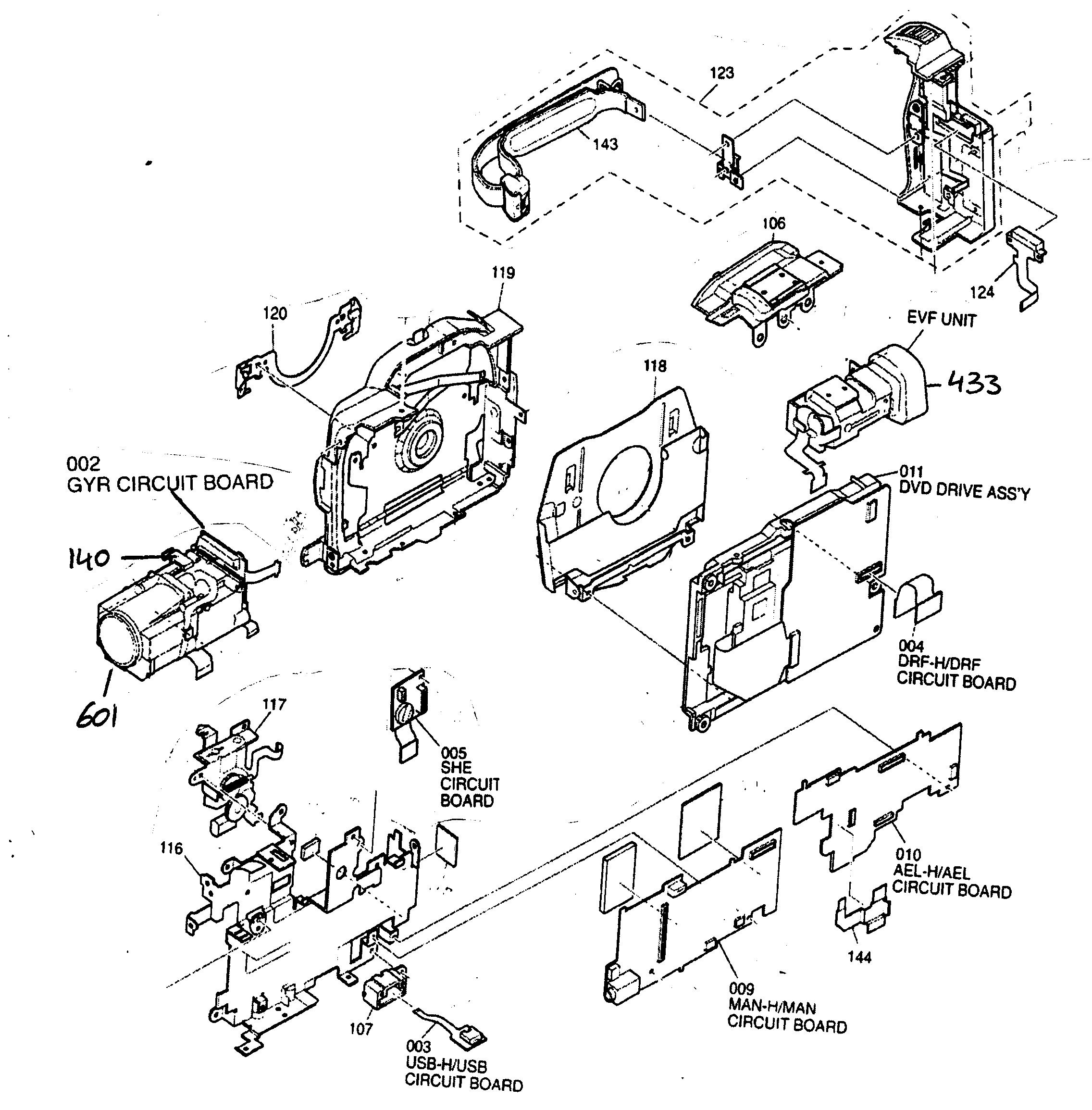 Panasonic VDR-M50PP cabinet parts 2 diagram