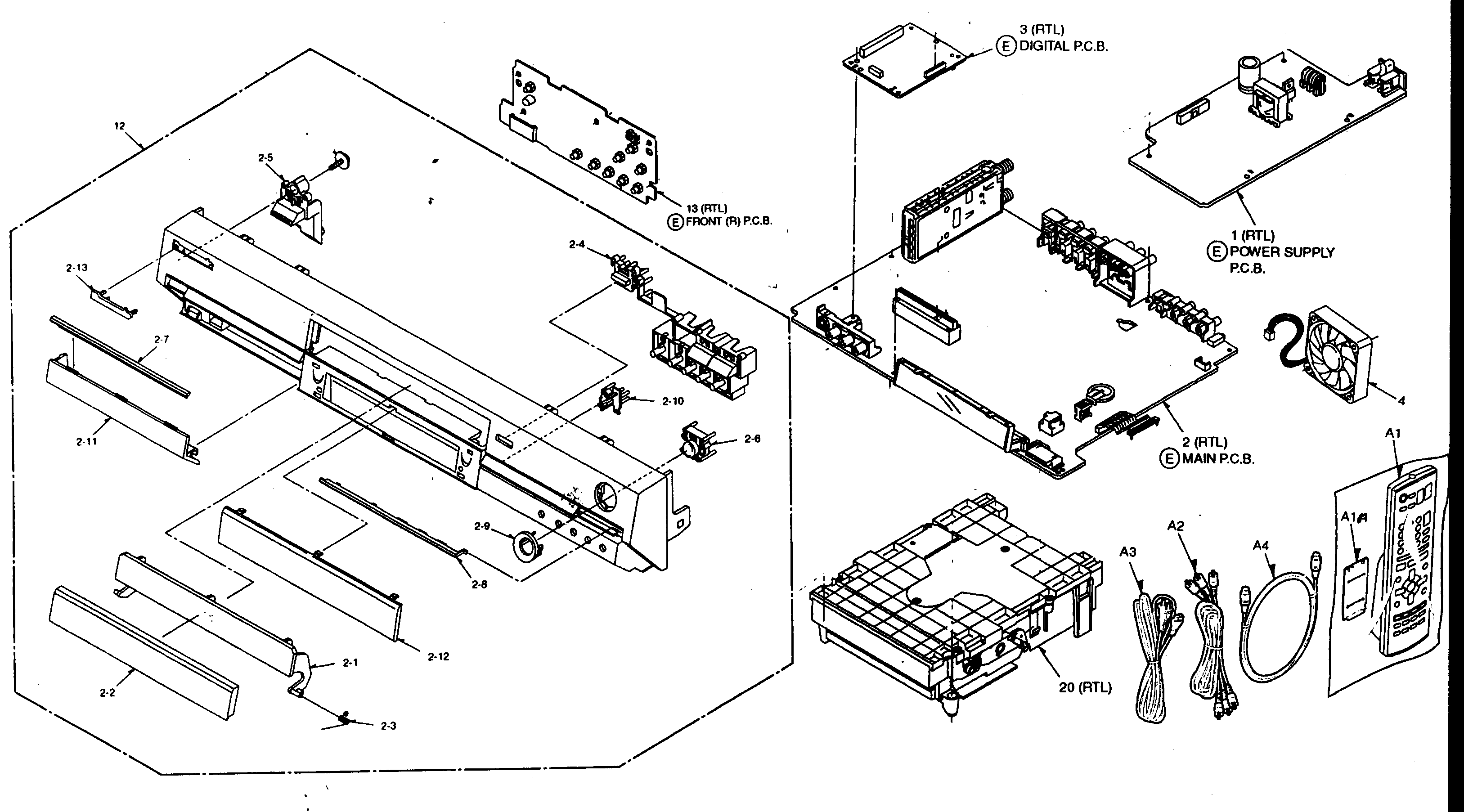 Panasonic DMR-E55P cabinet parts diagram