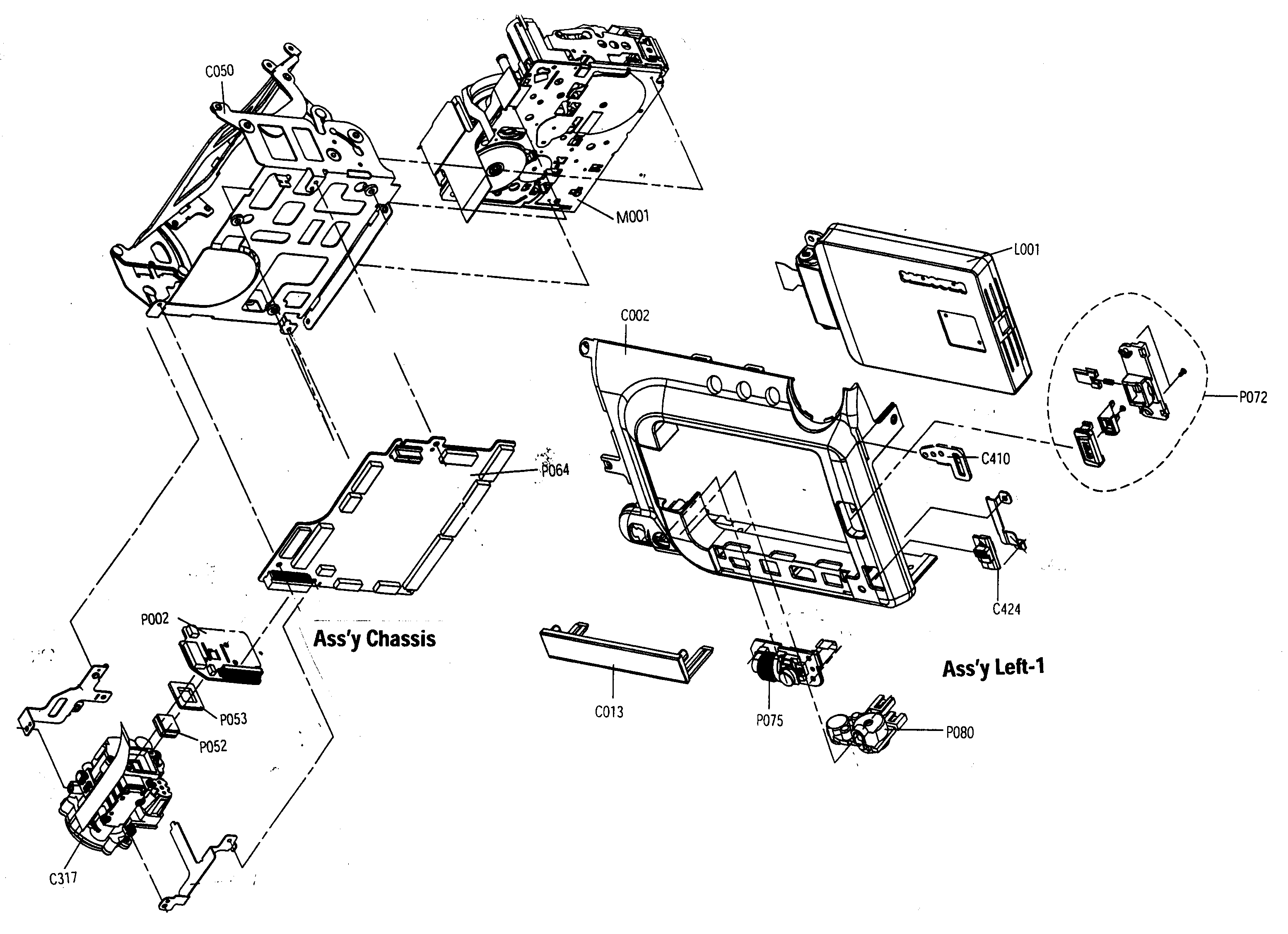 Samsung SCD6050 chassis assy diagram