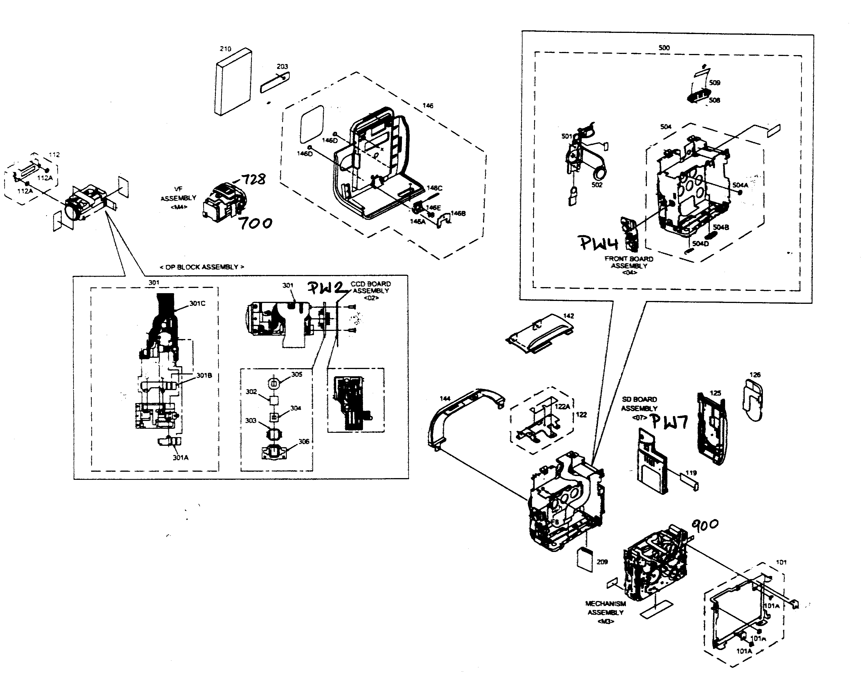 JVC GR-DX77US cabinet parts 1 diagram