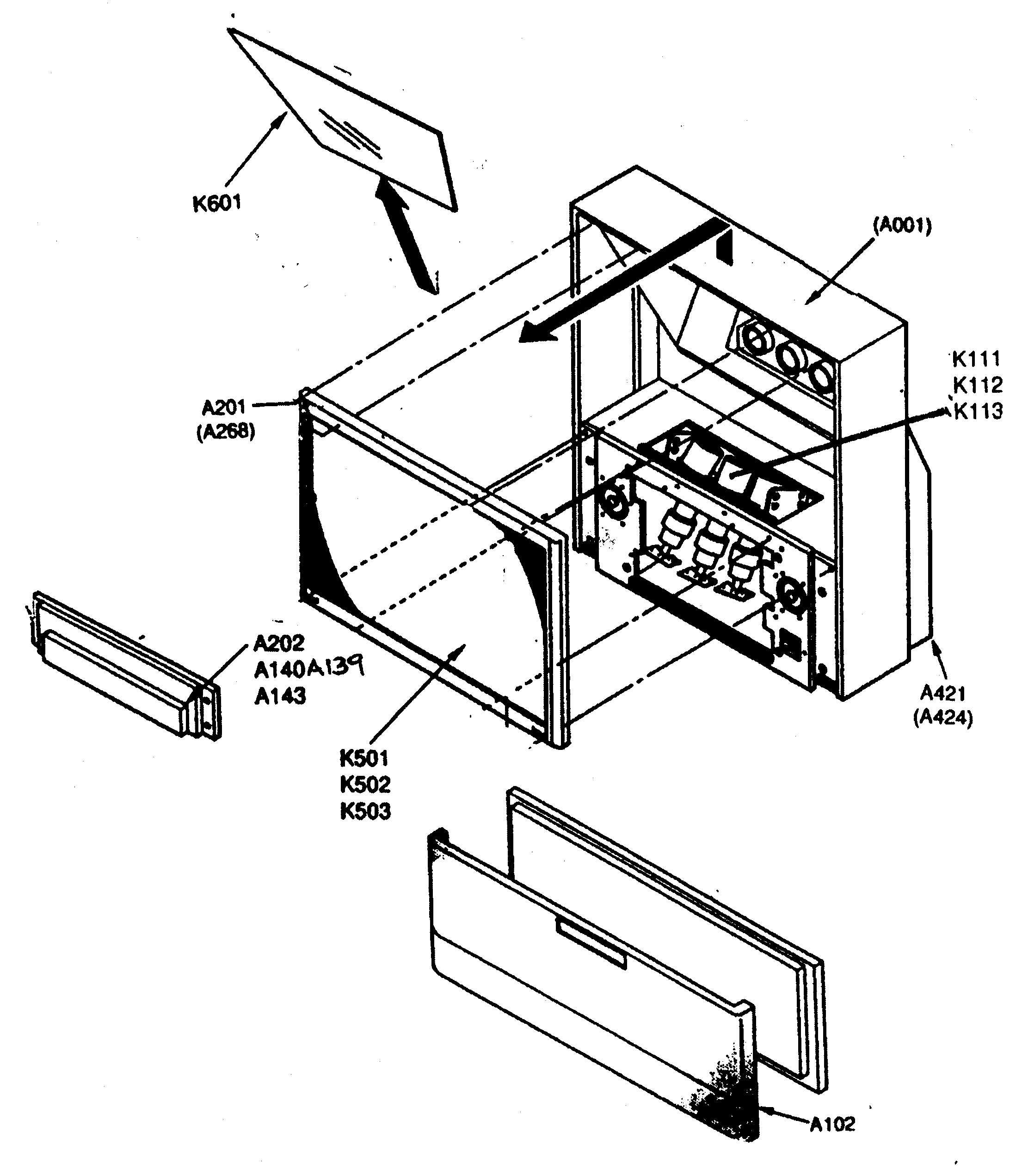 Toshiba 57HDX82 cabinet parts diagram