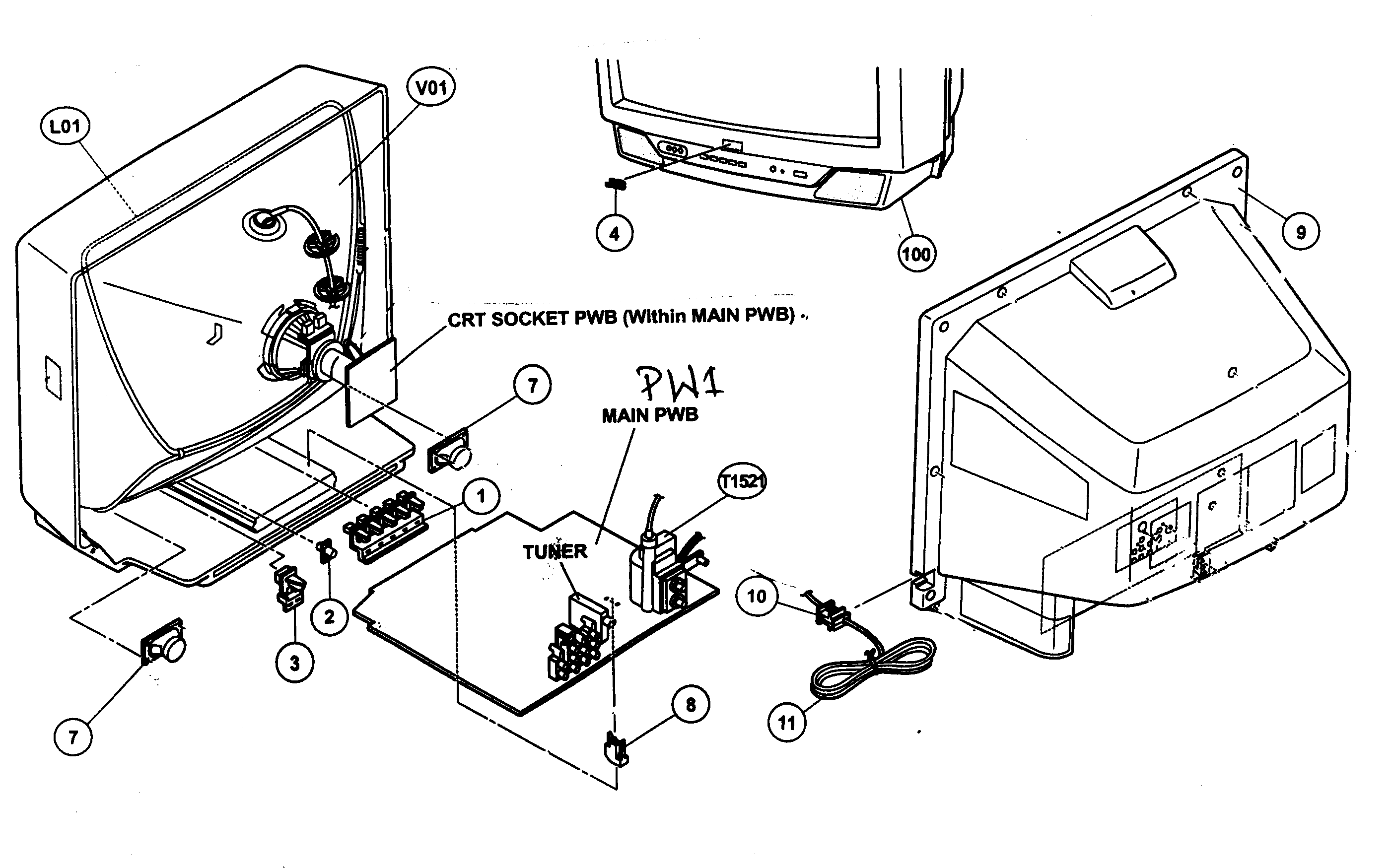 JVC AV-27432/SA cabinet parts diagram