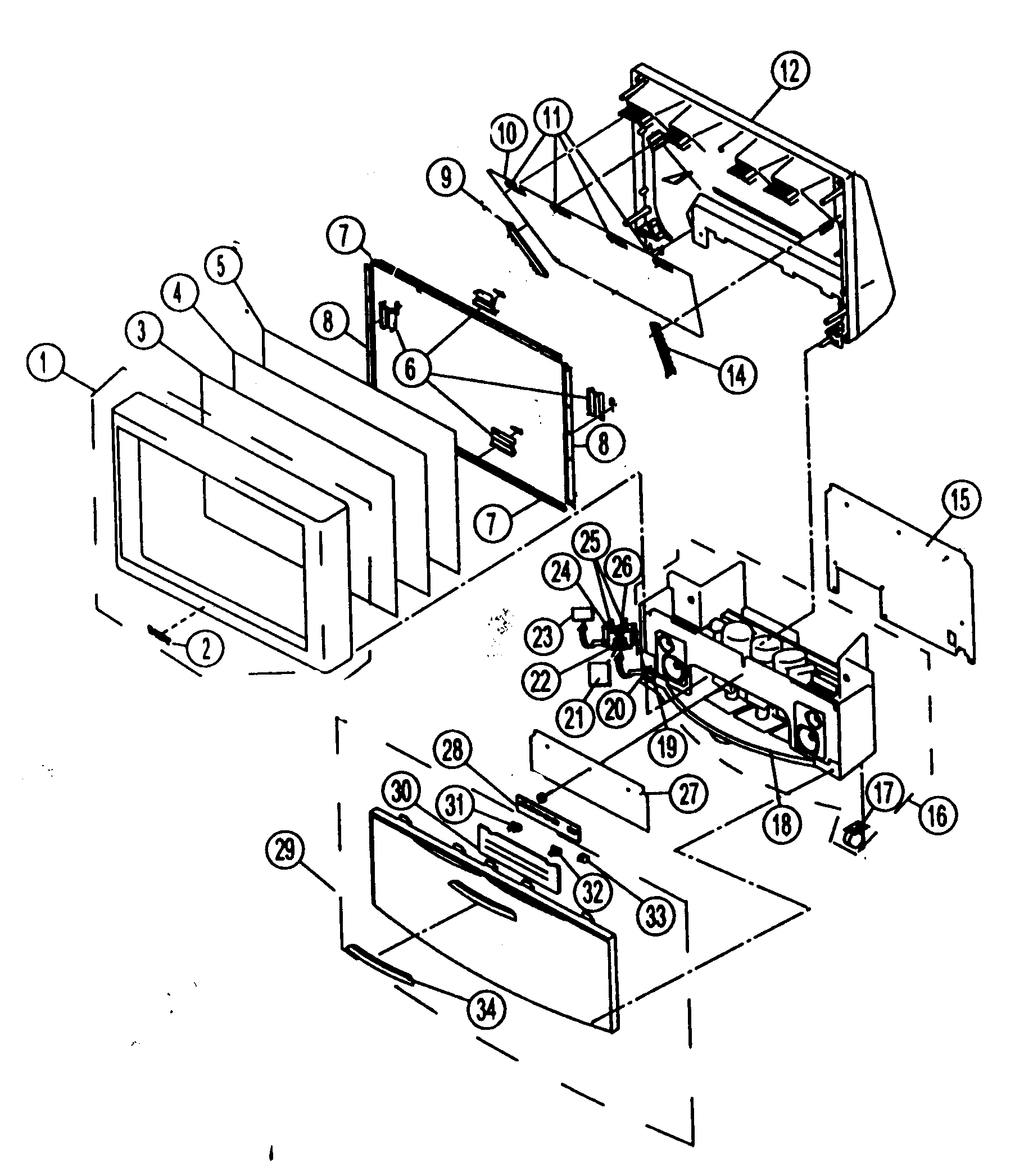 Sony KP-51WS520 cabinet parts 1 diagram