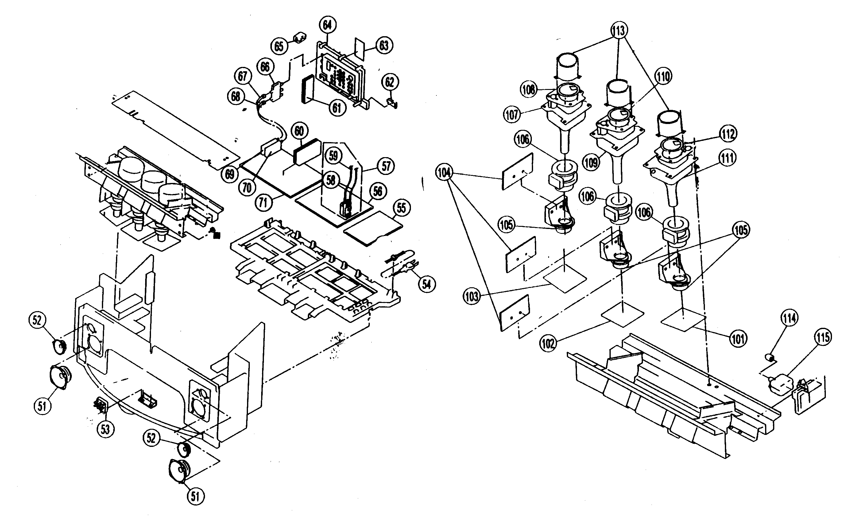 Sony KP-57WS520 cabinet parts 2 diagram