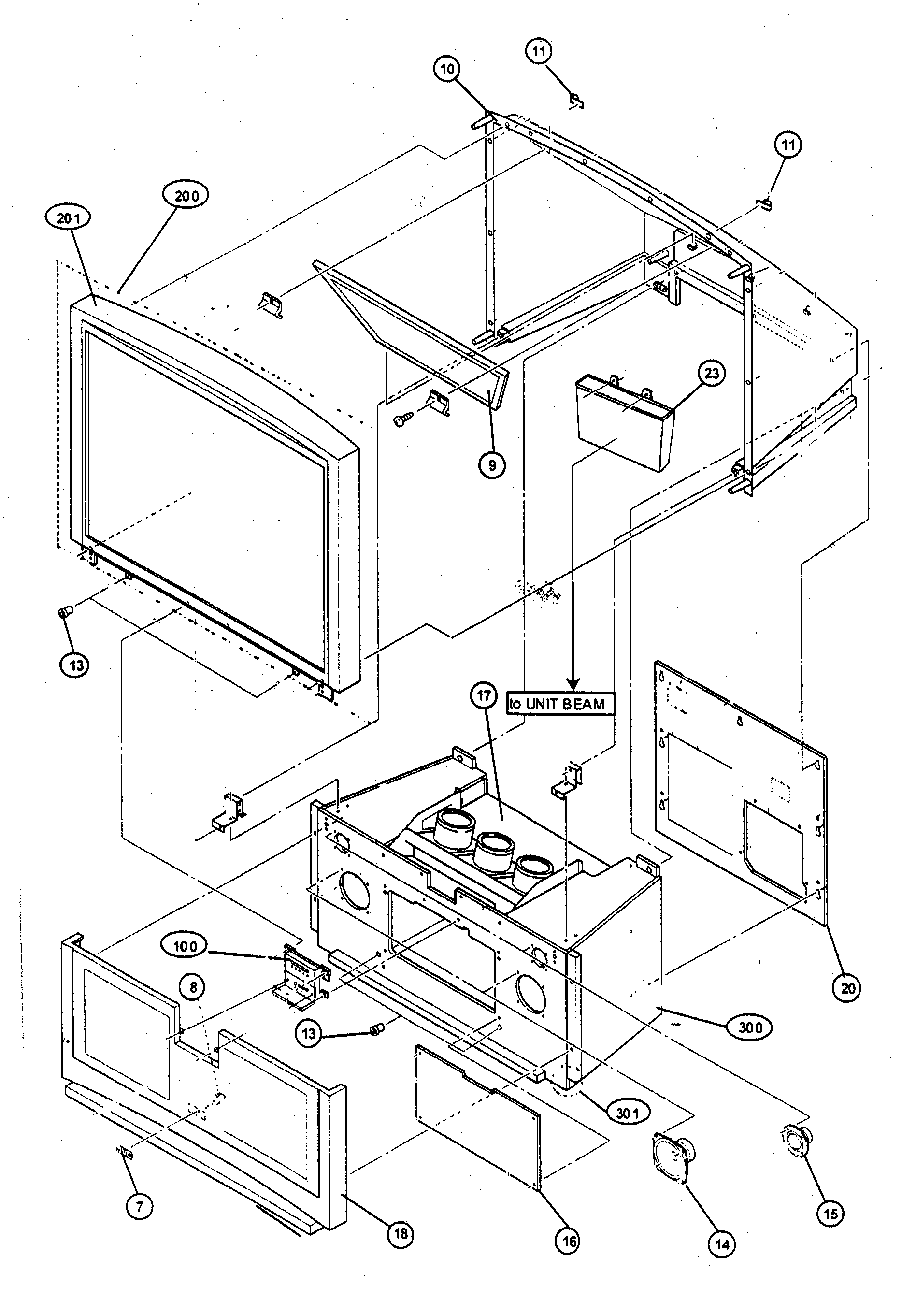 JVC AV-56WP30 cabinet parts 2 diagram