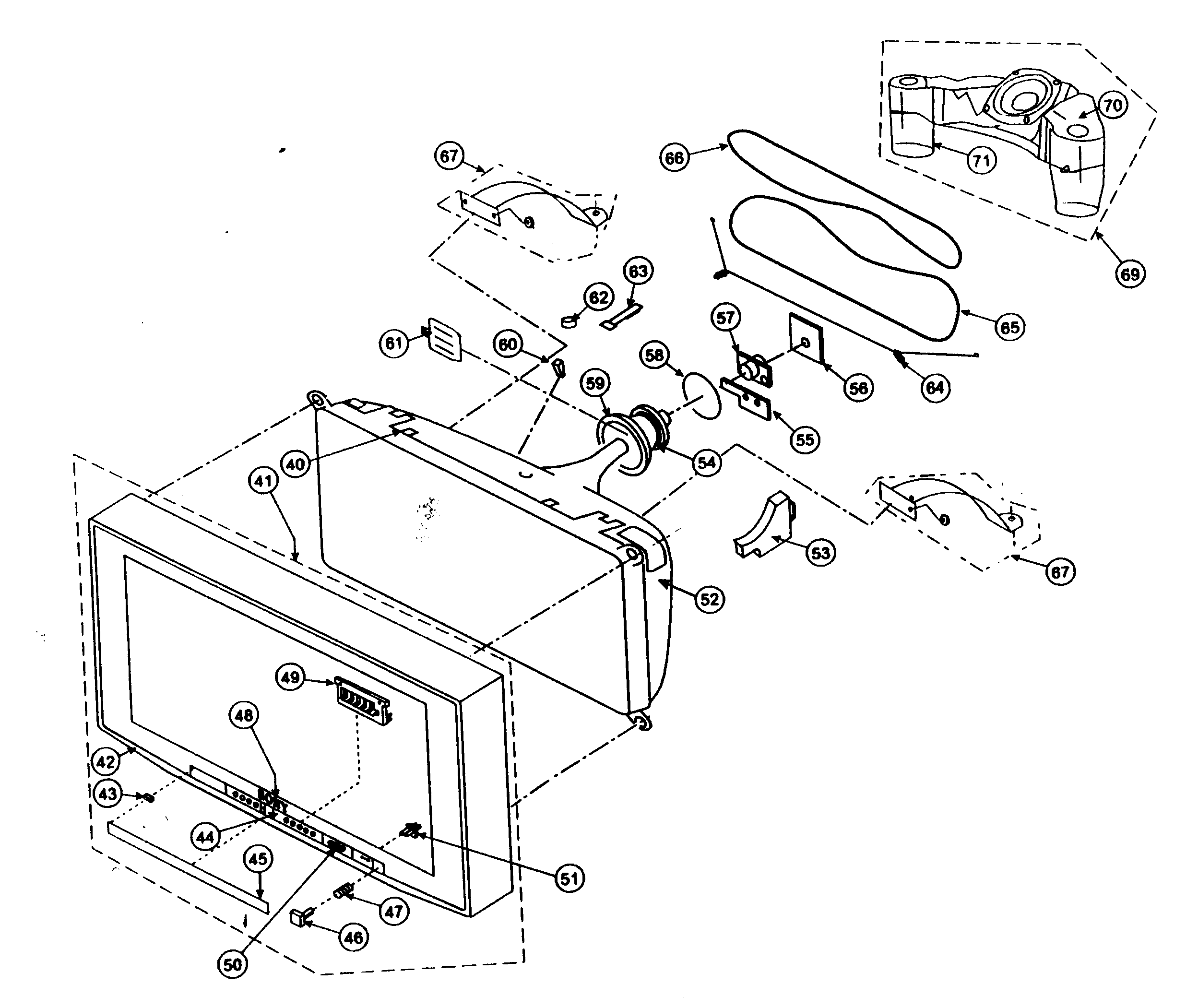 Sony KD-34XBR960 cabinet parts 2 diagram