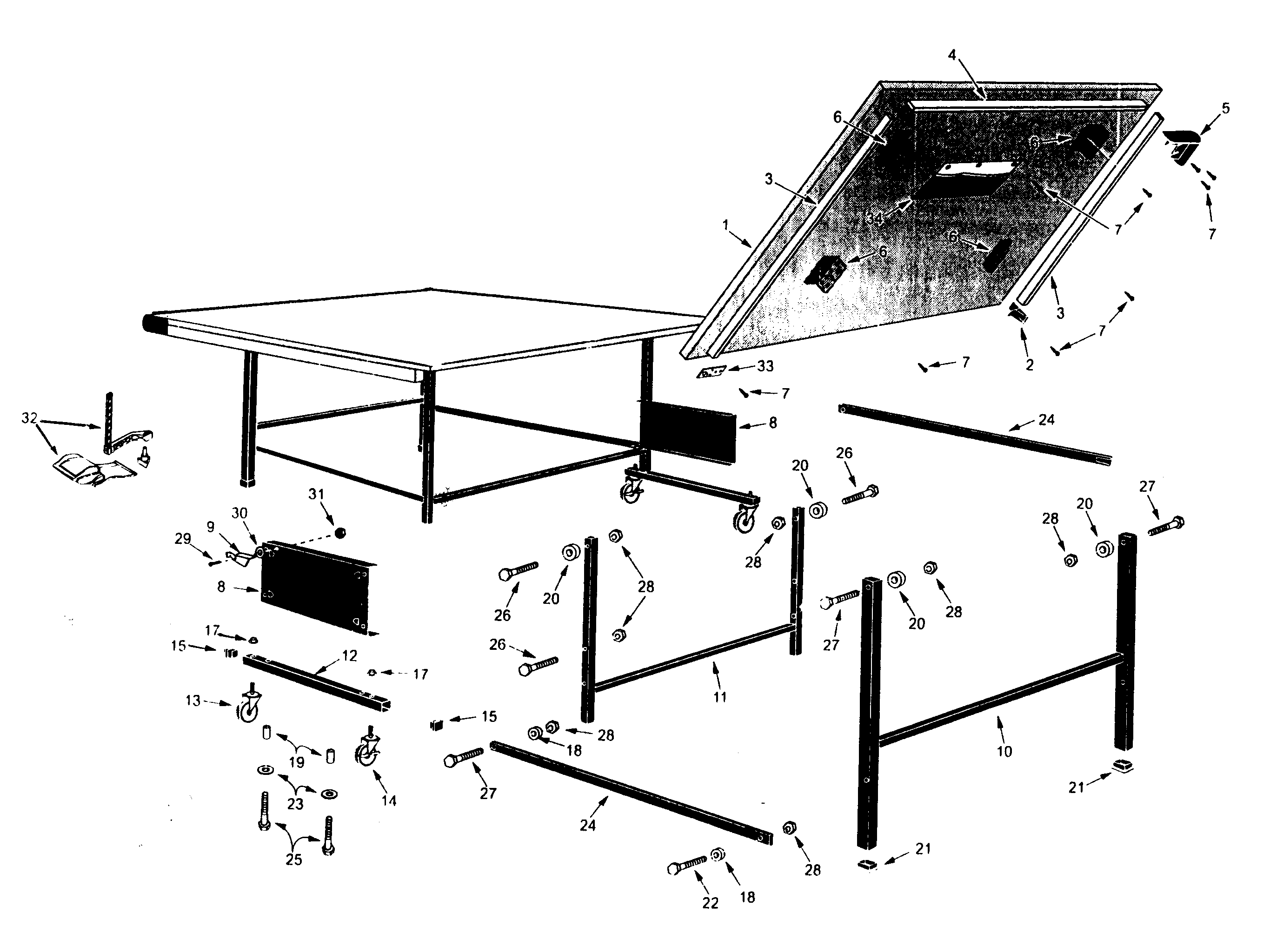 Escalade T8420 table diagram